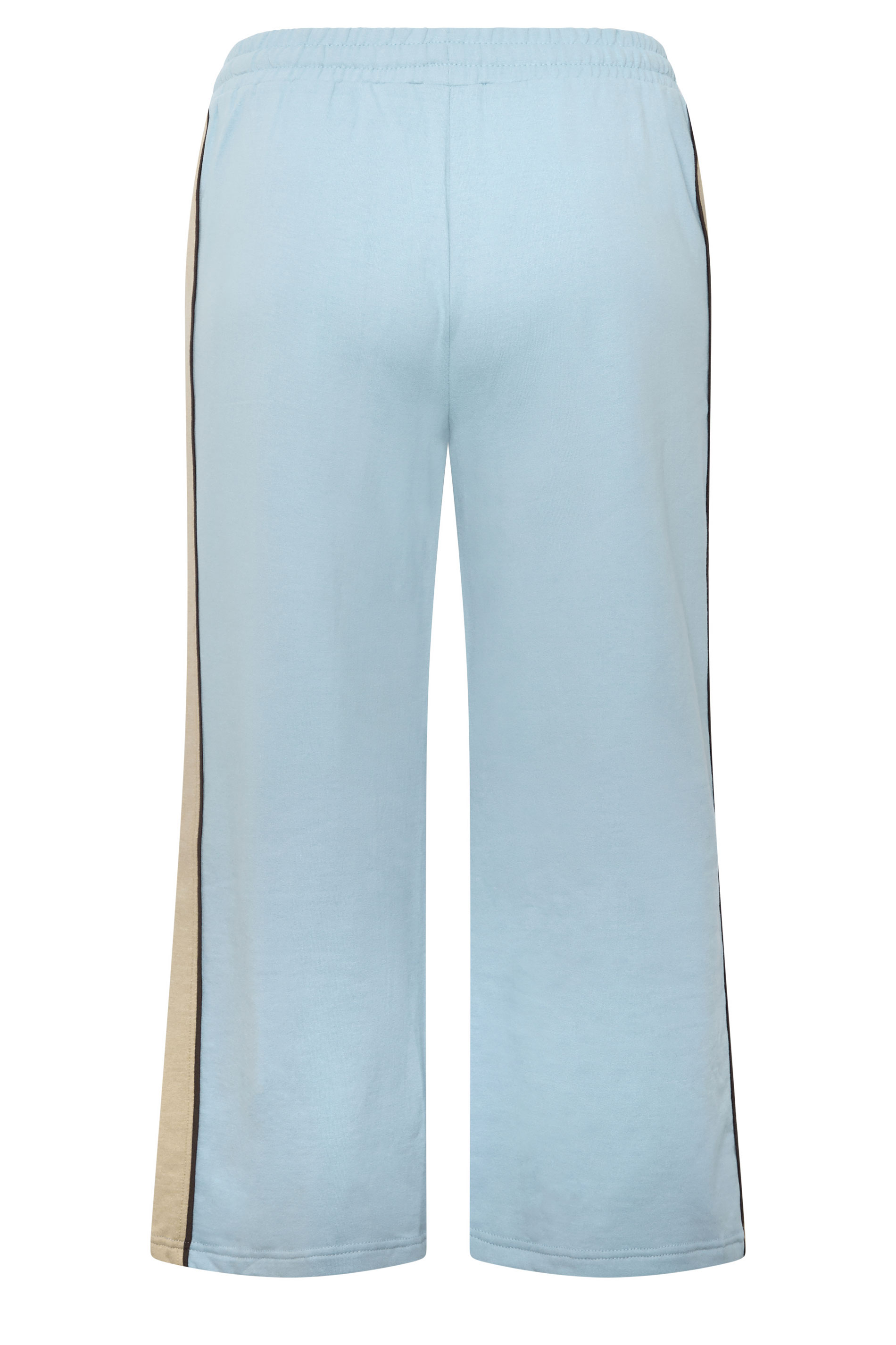 PixieGirl Petite Women's Blue & Brown Colourblock Wide Leg Joggers | PixieGirl 3