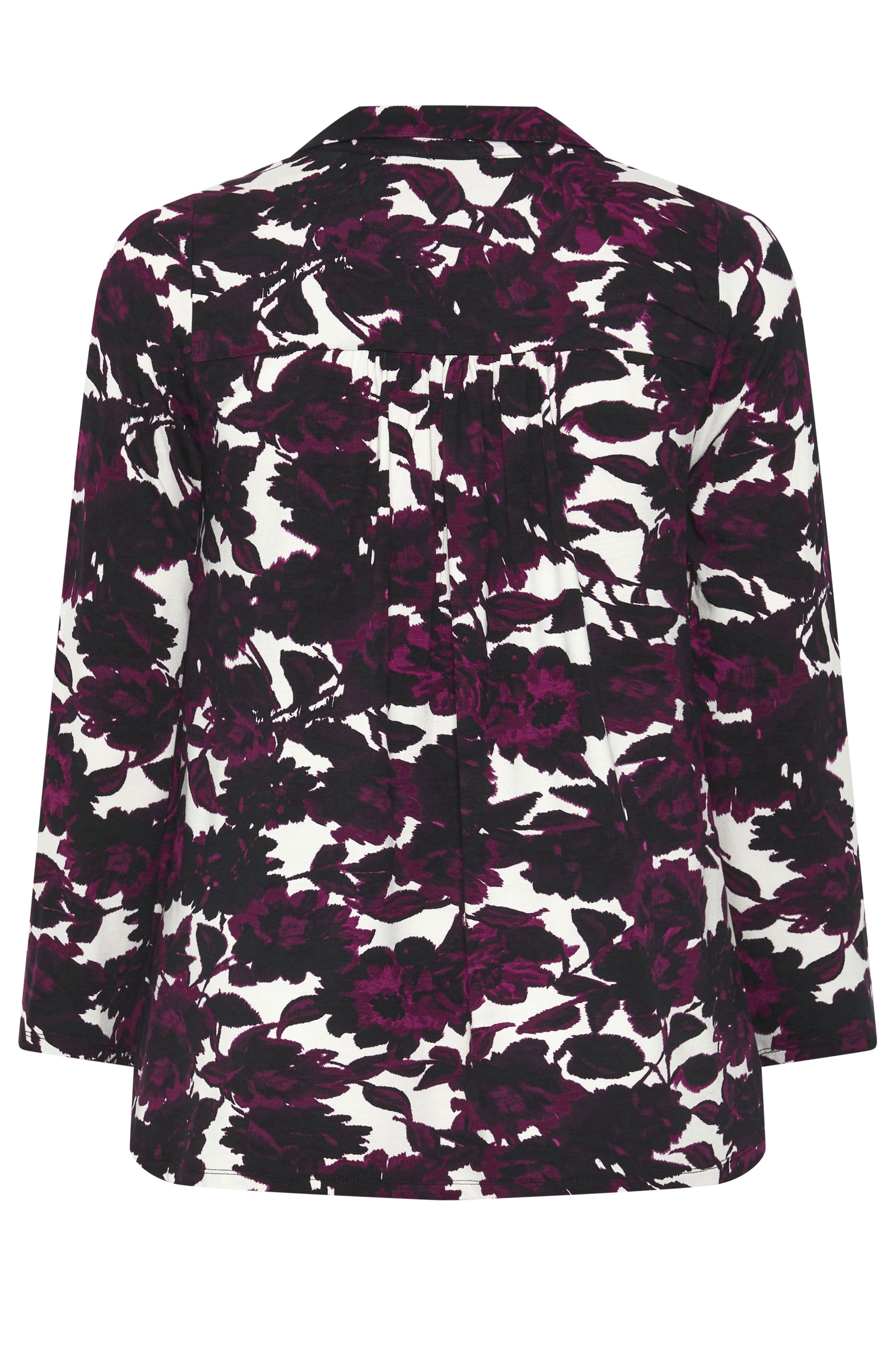 EVANS Plus Size Purple Blurred Floral Blouse | Evans 6