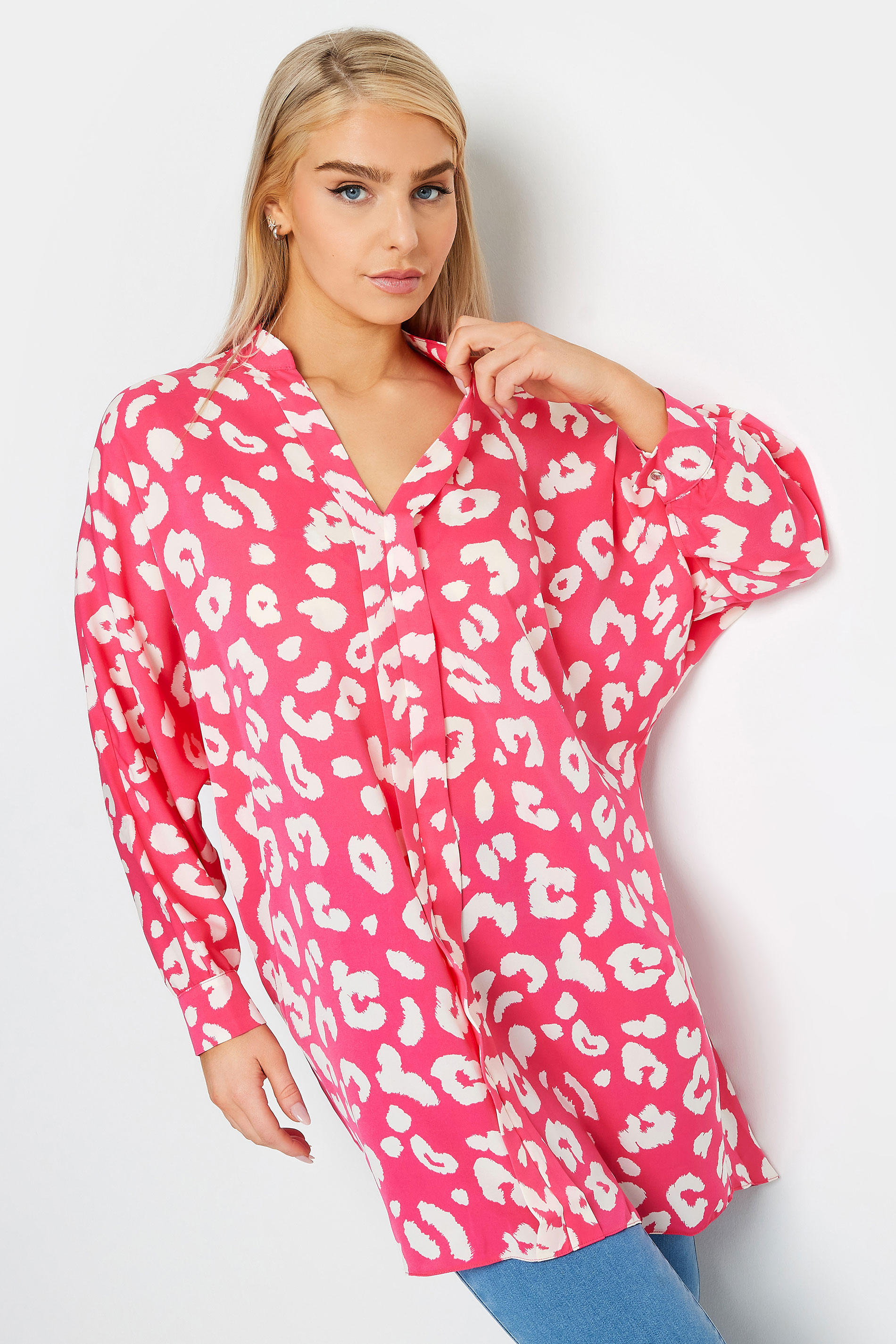 M&Co Pink Leopard Print Blouse | M&Co 1