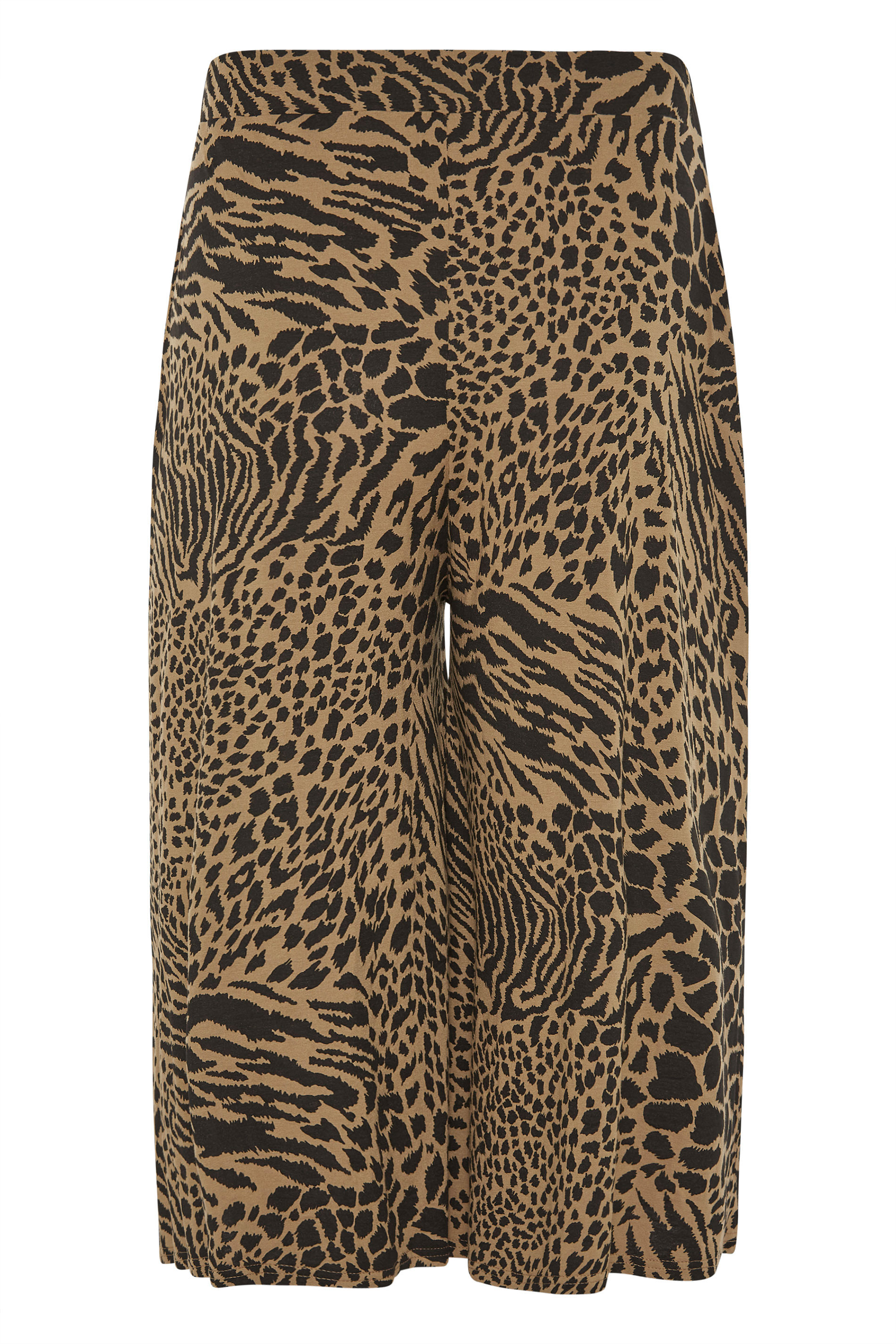 Brown Animal Print Culottes | Yours Clothing