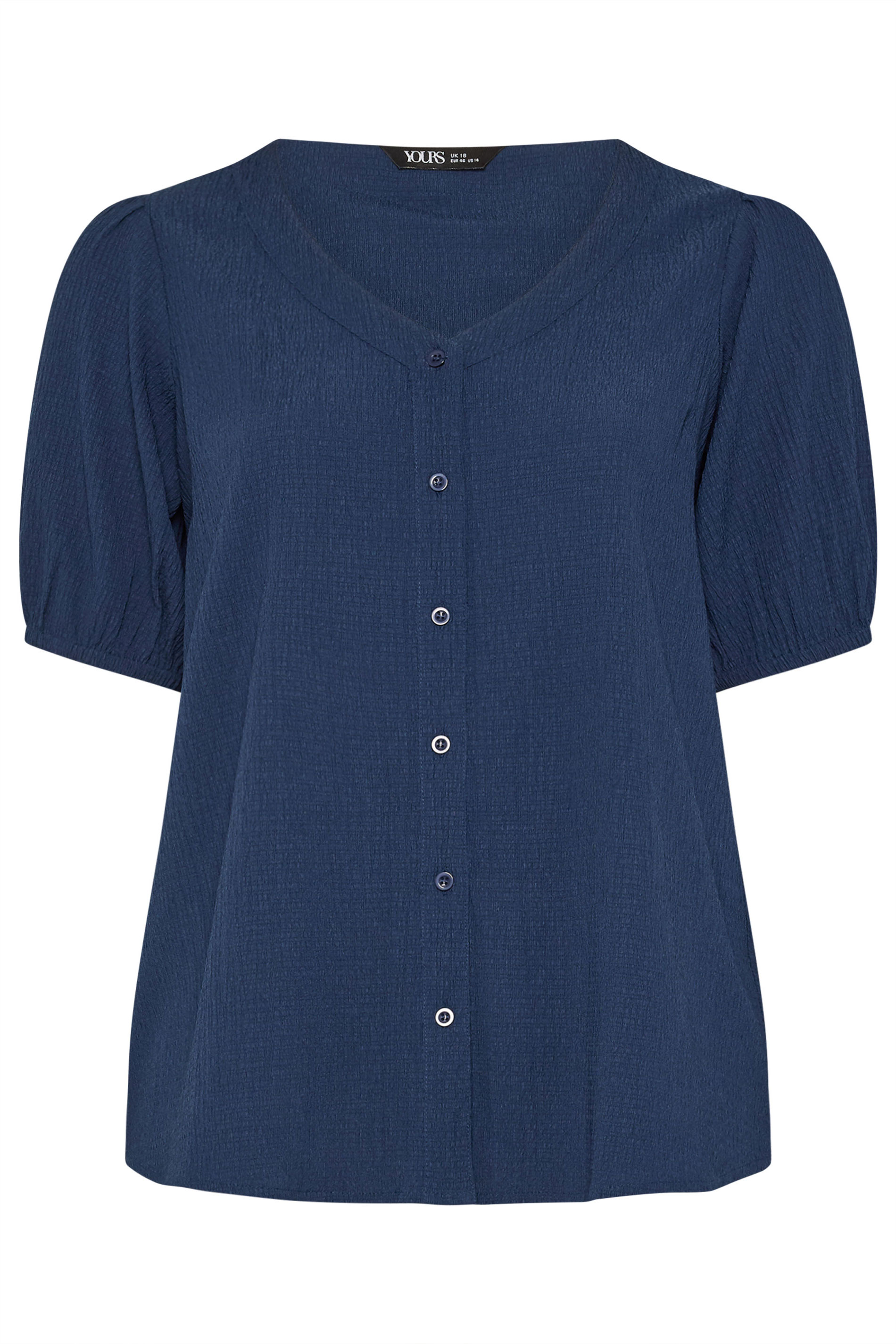 YOURS Plus Size Navy Blue Textured Blouse | Yours Clothing 5