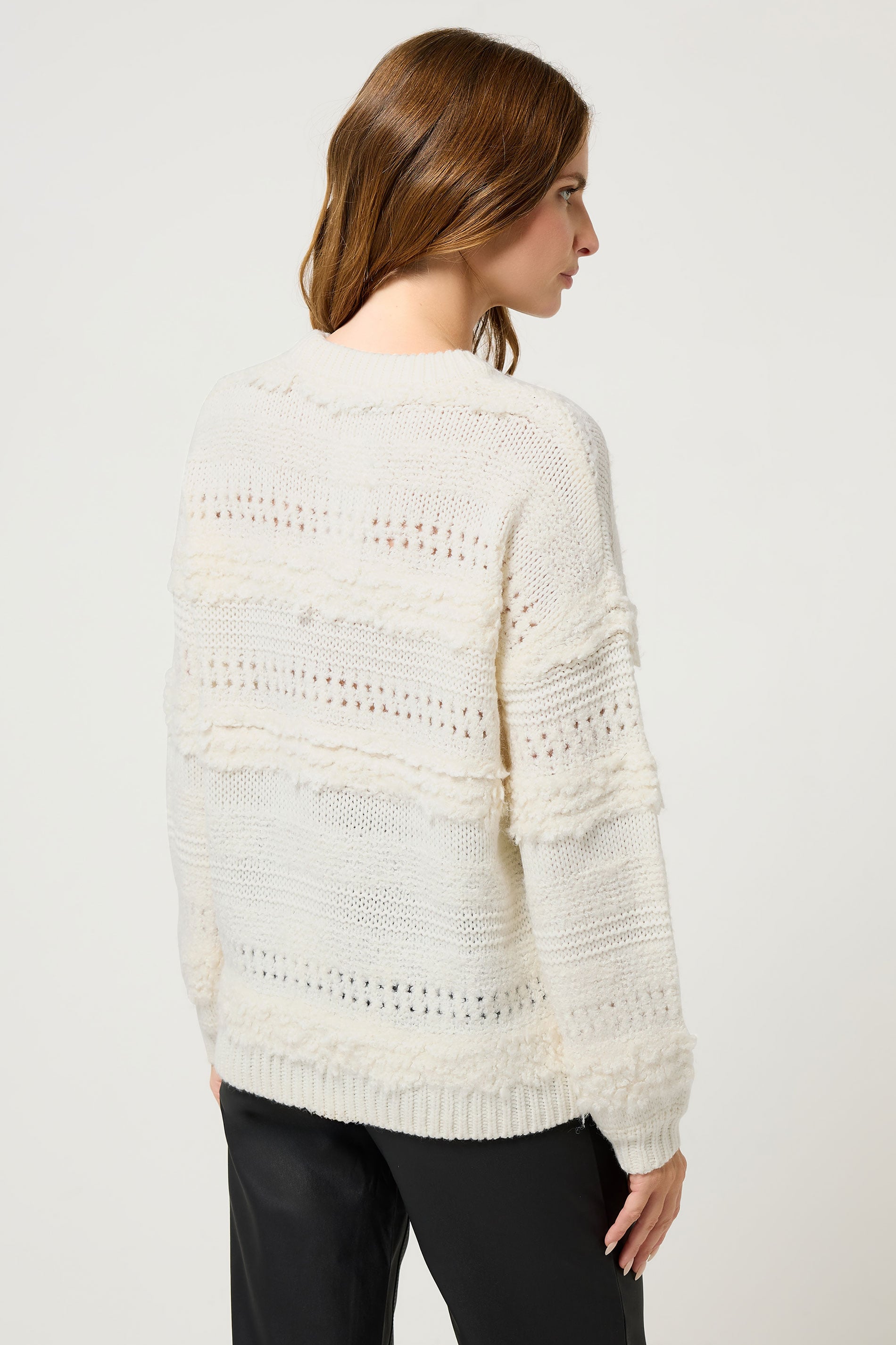 M&Co Ivory White Textured Boucle Knit Jumper | M&Co 4