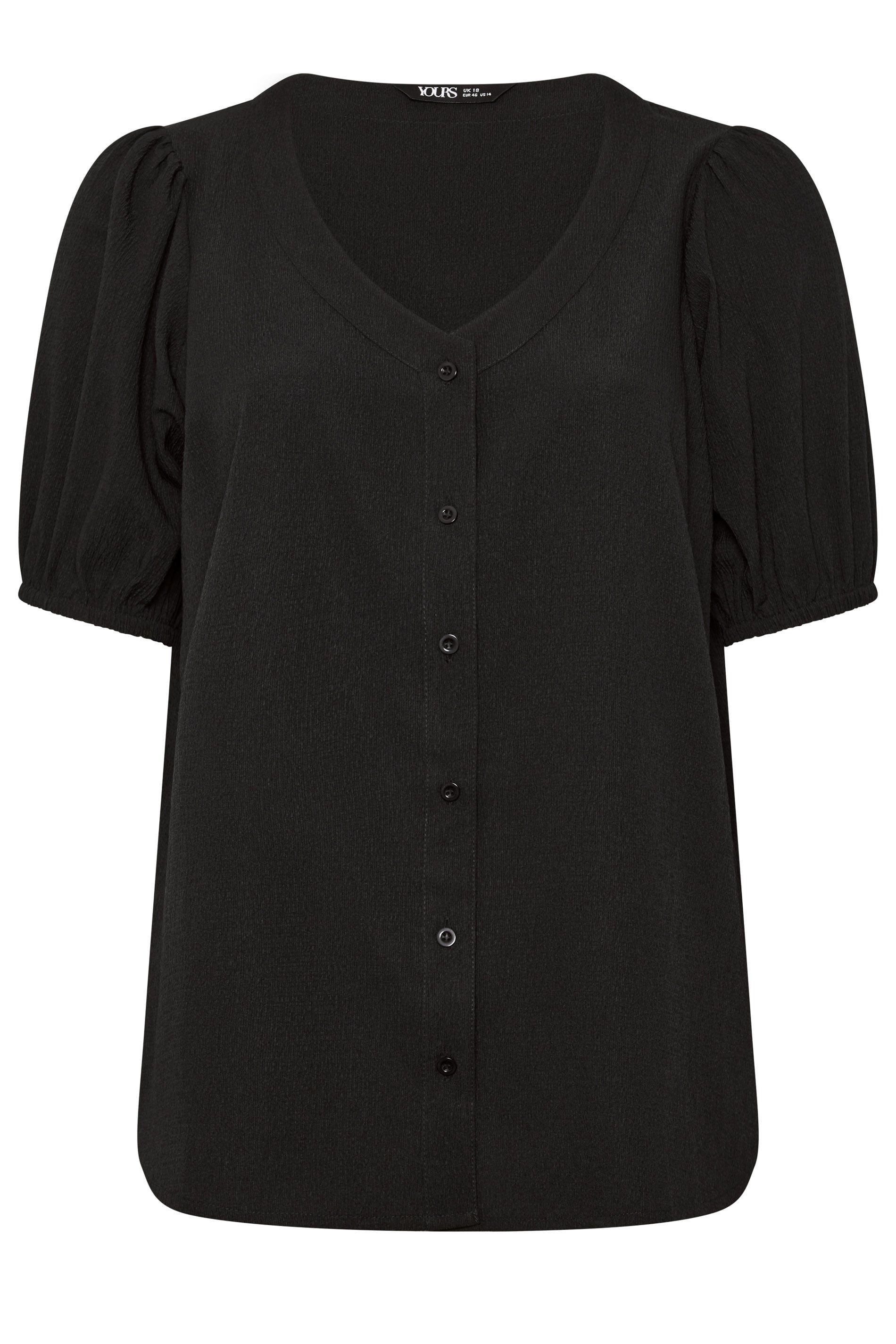 YOURS Plus Size Black Textured Blouse | Yours Clothing 5