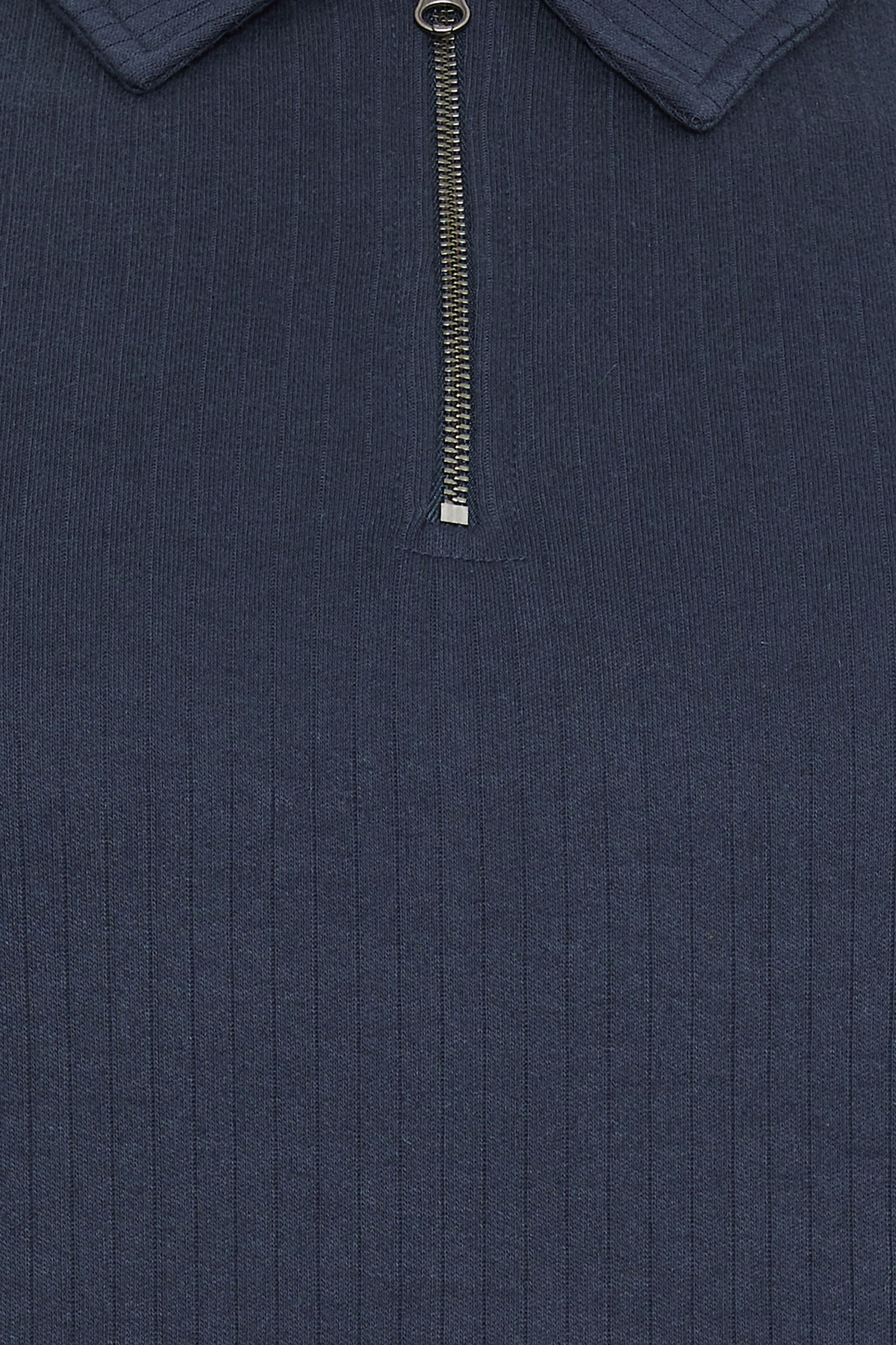 BadRhino Big & Tall Navy Blue Jacquard Zip Neck Polo Shirt | BadRhino 2