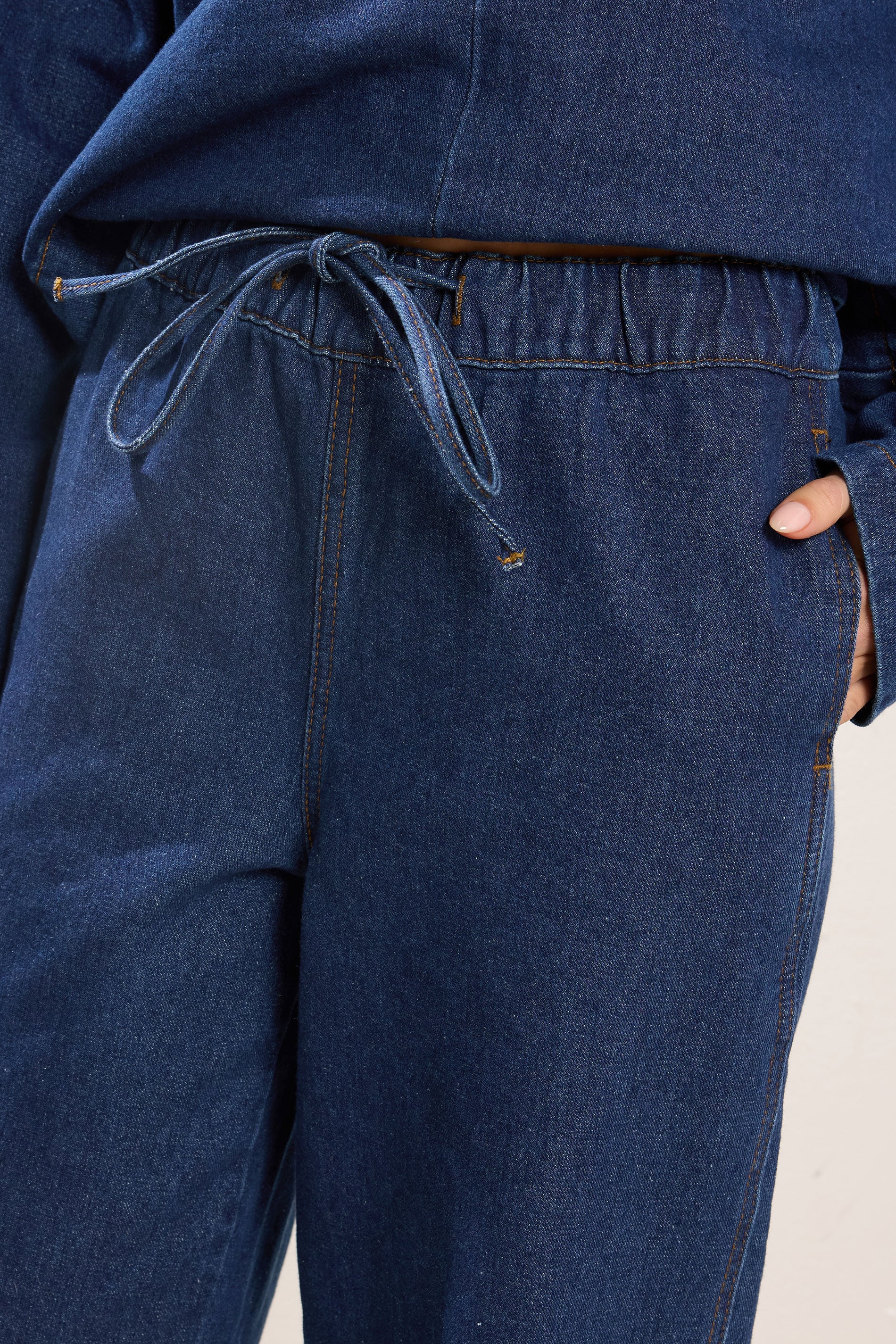PixieGirl Petite Women's Dark Blue Pull On Barrel Jeans | PixieGirl 6