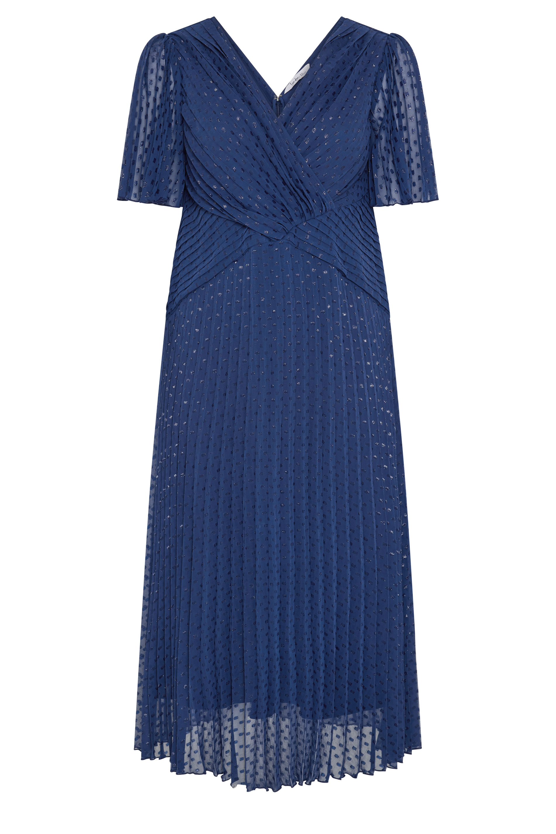YOURS LONDON Plus Size Blue Pleated Wrap Maxi Dress | Yours Clothing 5