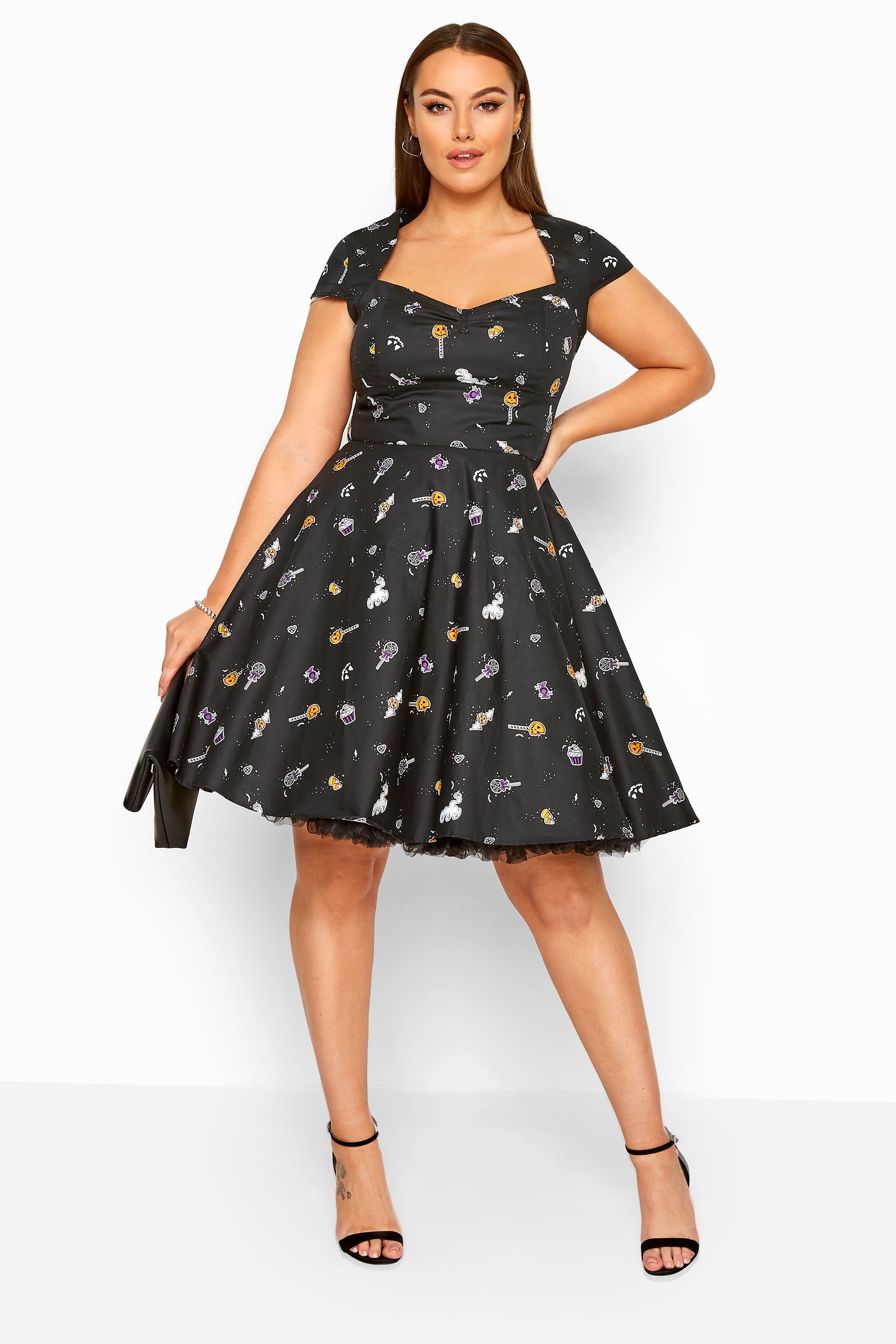 HELL BUNNY Black 'Trick Or Treat' Dress | Yours Clothing