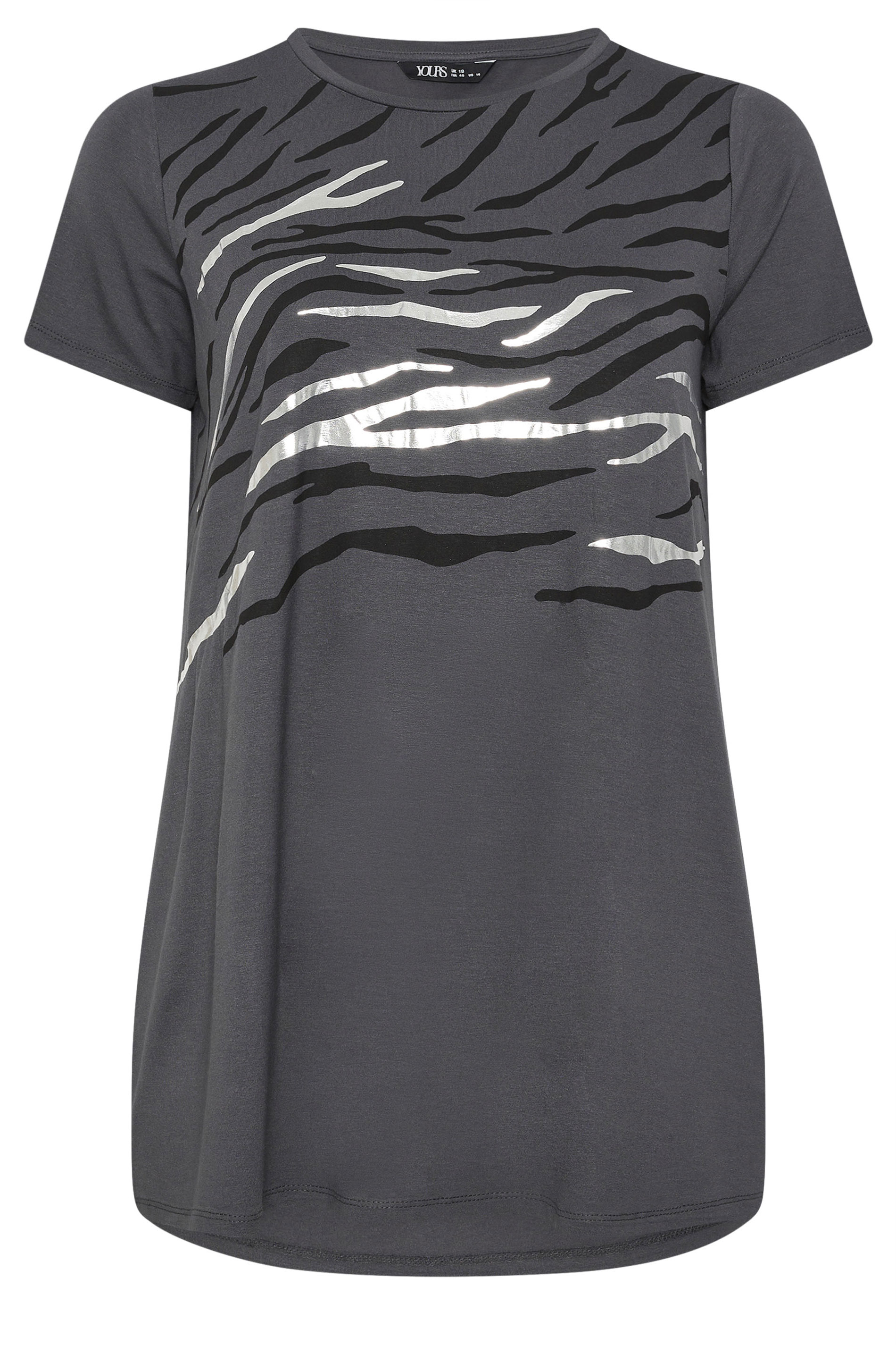 YOURS Plus Size Grey Tiger Print T-shirt | Yours Clothing 5