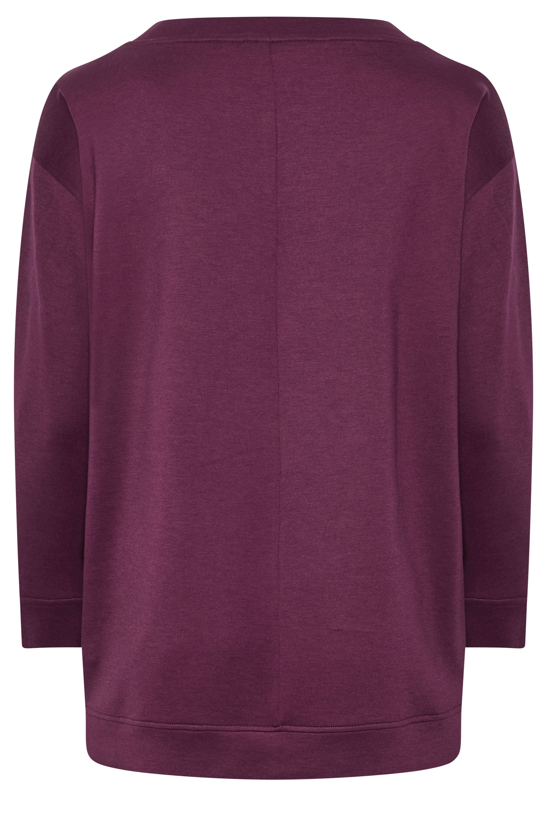 EVANS Plus Size Berry Red Luxe Zip Detail Sweatshirt | Evans  6