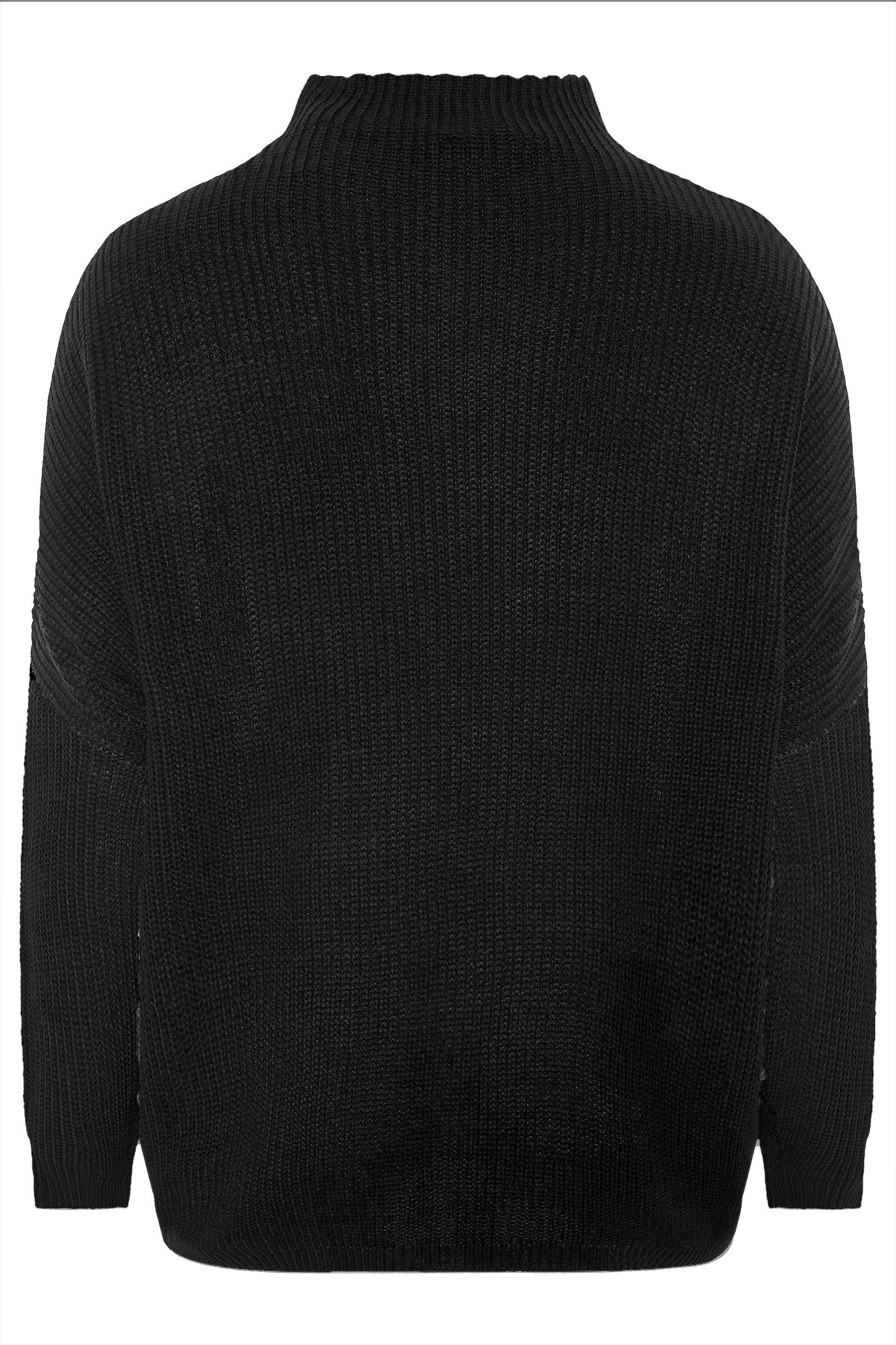 Plus Size Curve Black Oversized Knitted Jumper | Yours Clothing