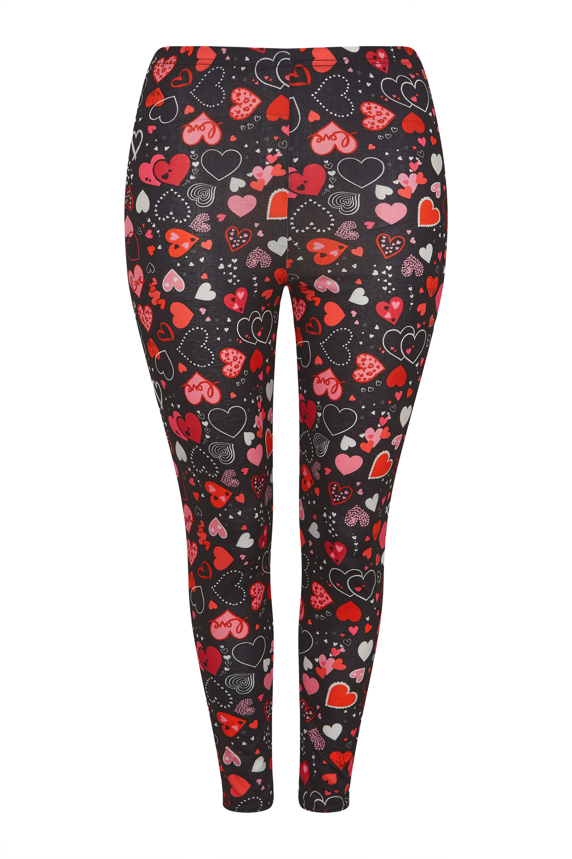 Plus Size Black Valentines Heart Print 