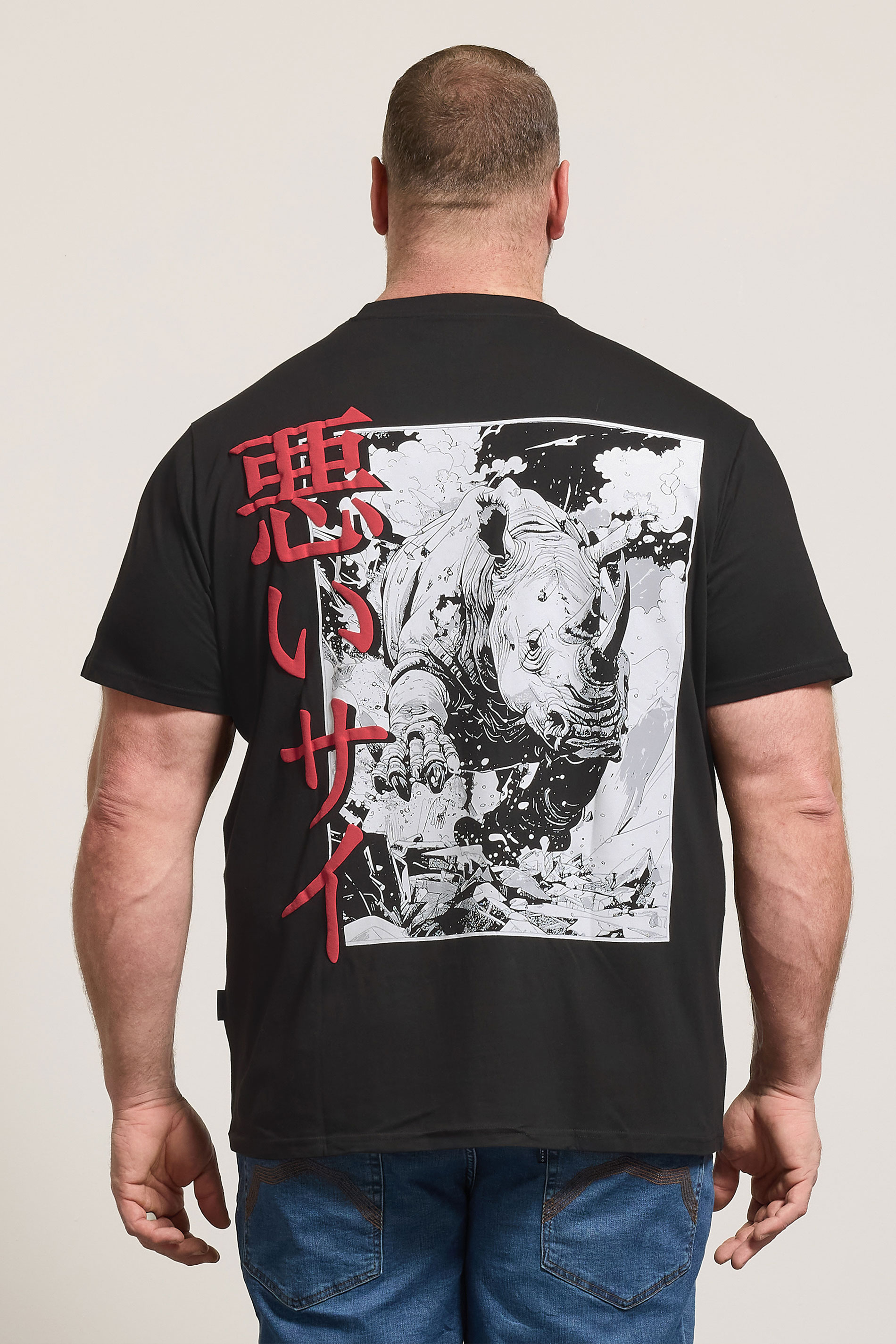 BadRhino Big & Tall Black Rhino Japanese Graphic T-Shirt | BadRhino 2