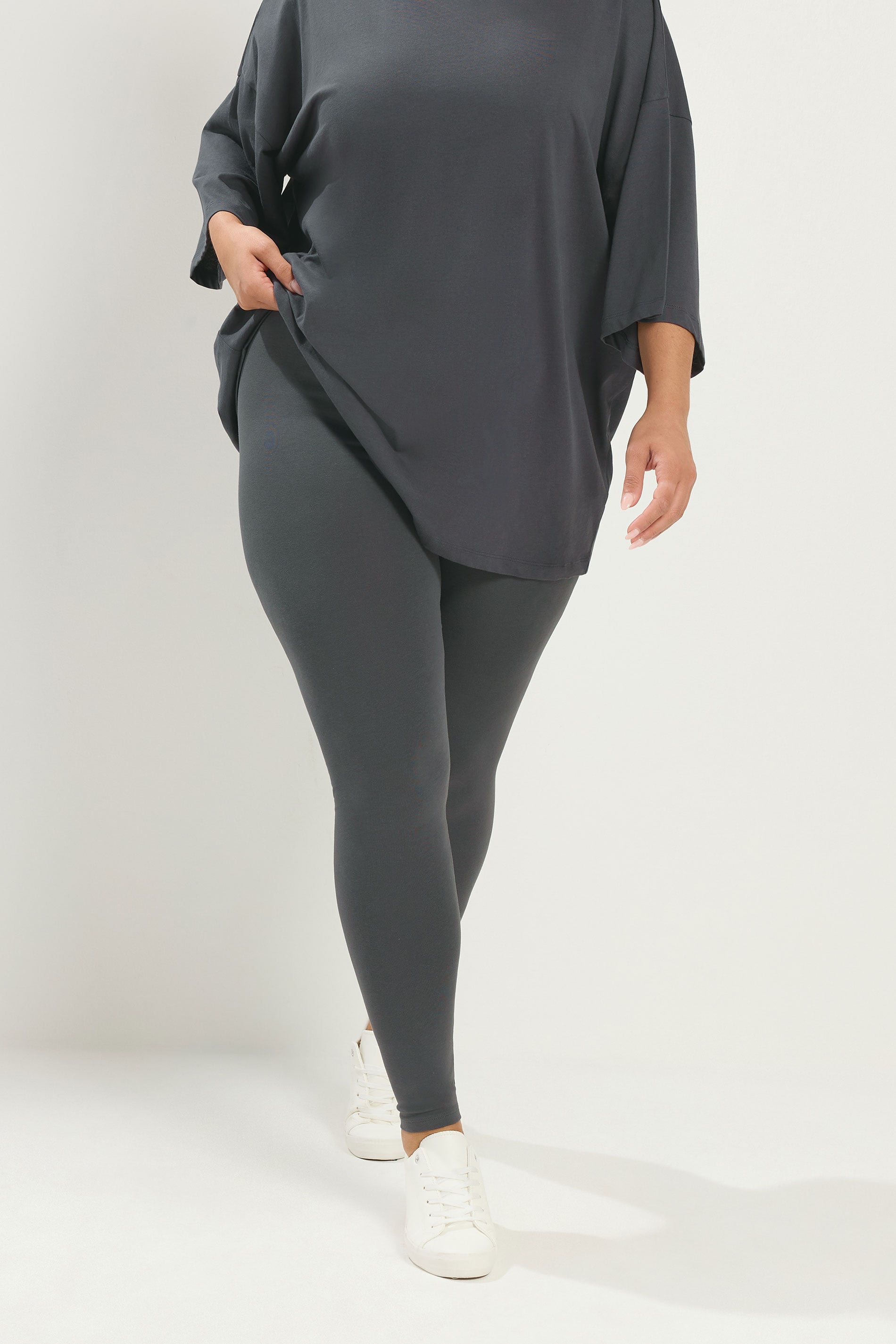 YOURS Plus Size Charcoal Grey Leggings | Yours Clothing 3