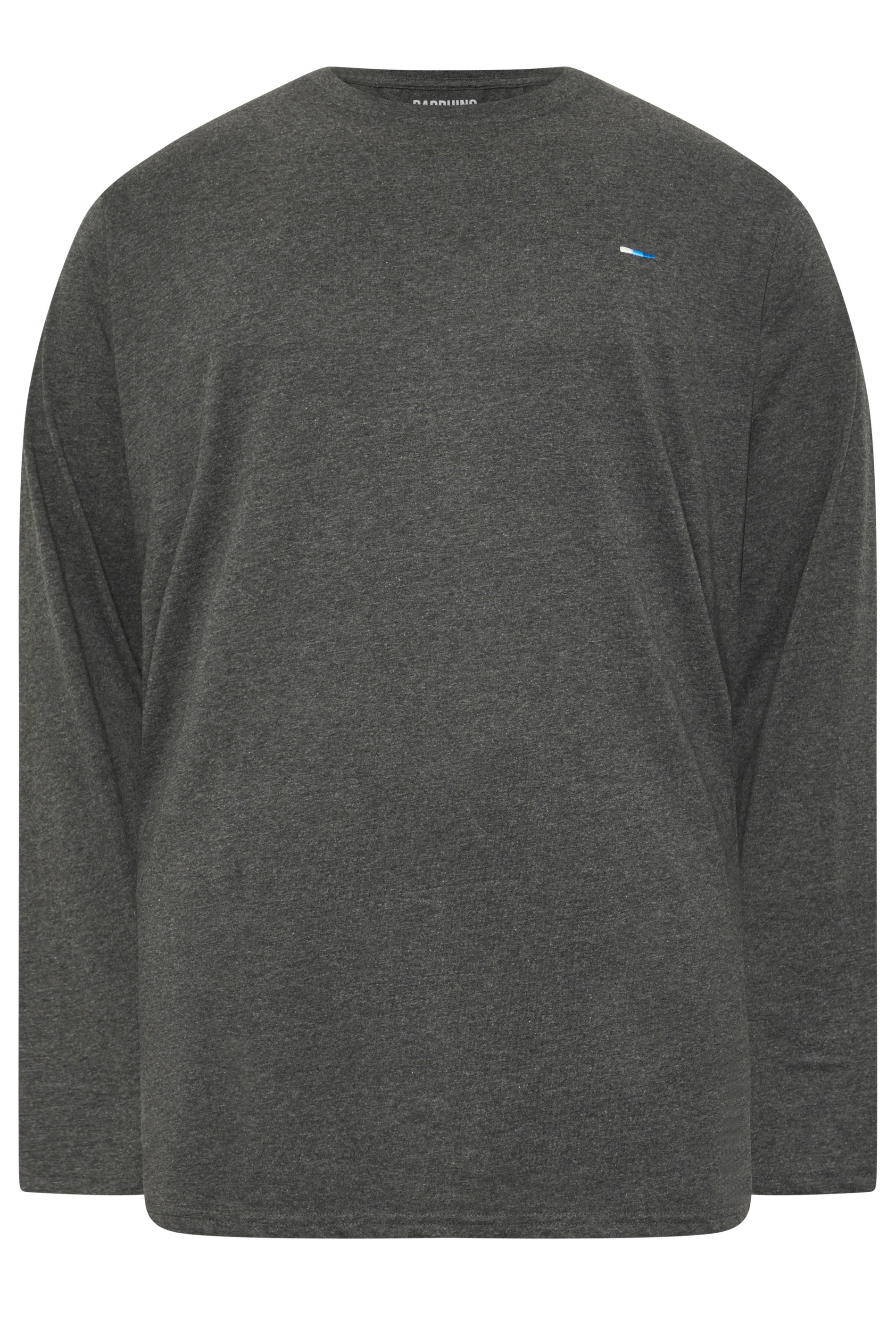 BadRhino Big & Tall Charcoal Grey Extra Long Long Sleeve T-Shirt | BadRhino 1