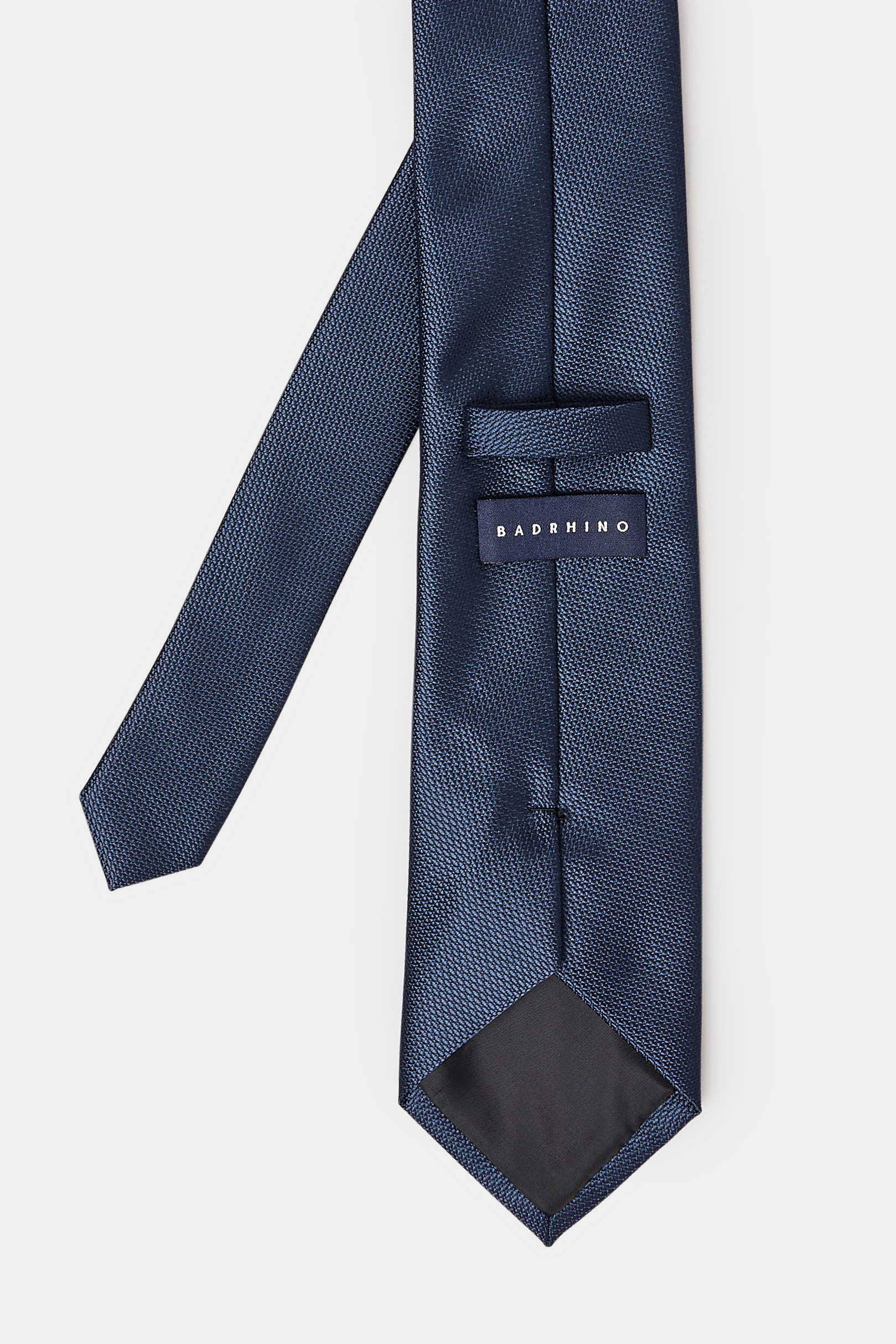 BadRhino Navy Blue Plain Textured Tie | BadRhino 3