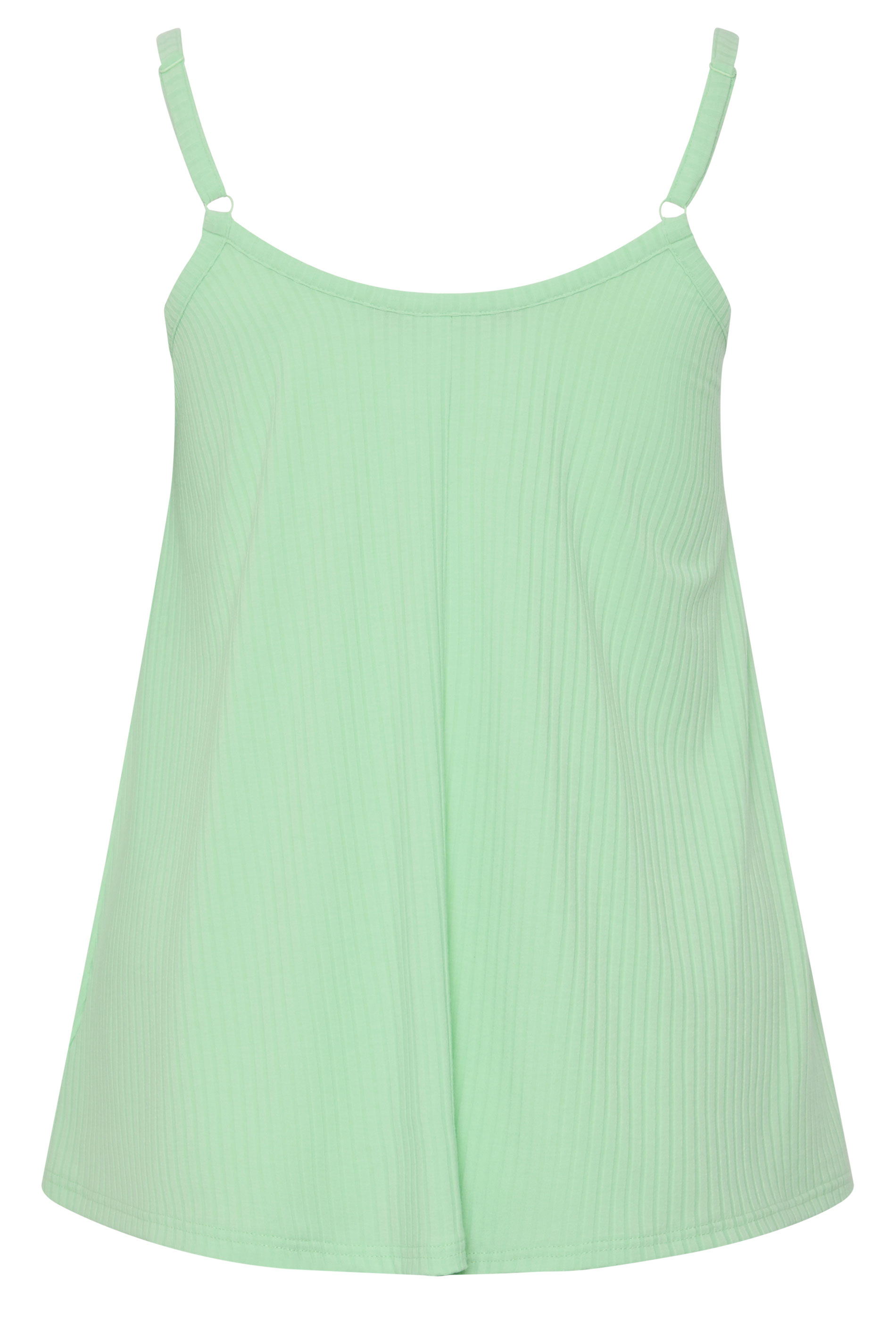 YOURS Plus Size Mint Green Ribbed Swing Vest Top | Yours Clothing 2