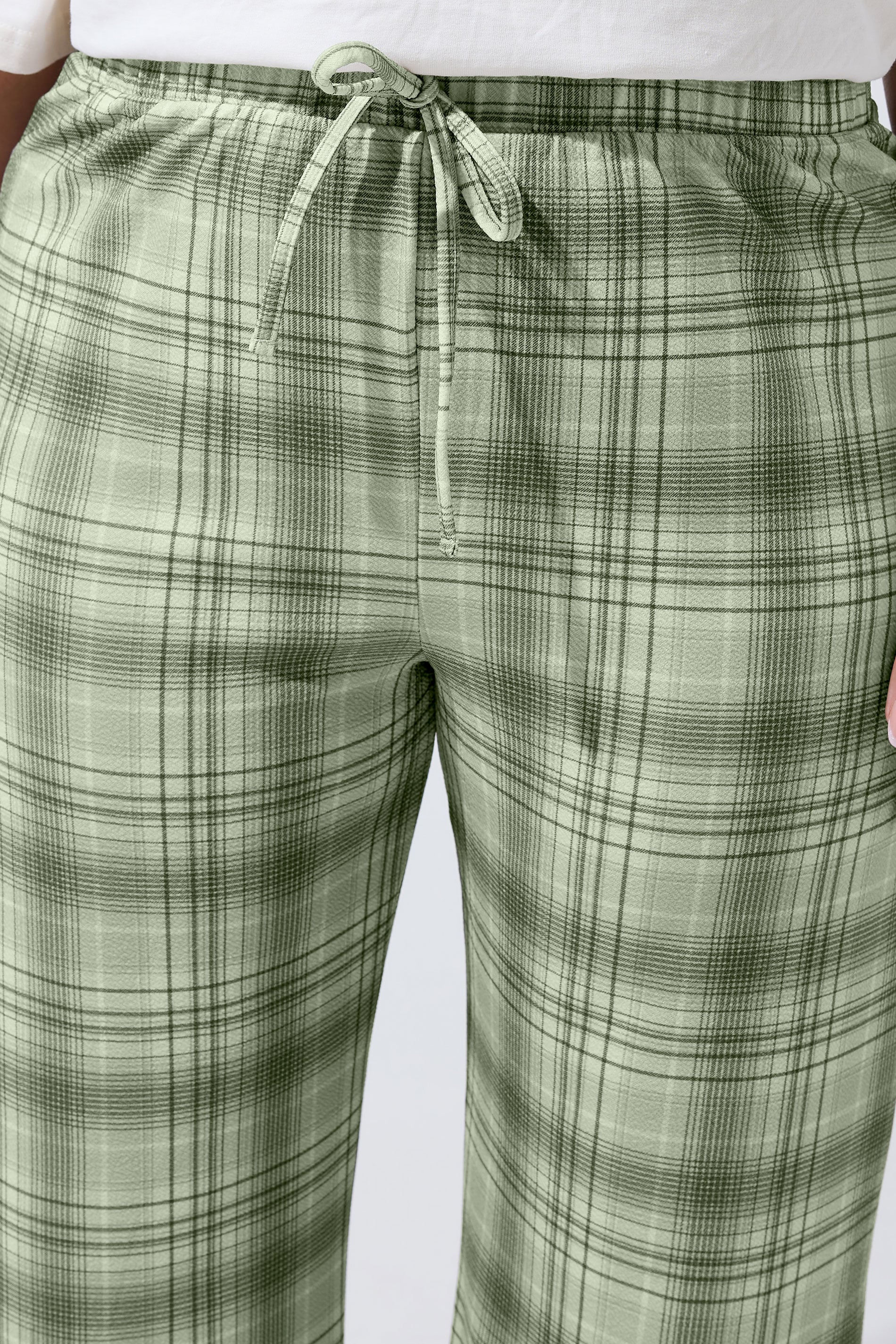 LIMITED COLLECTION Plus Size Grey Check Wide Leg Trousers | Yours Clothing 4