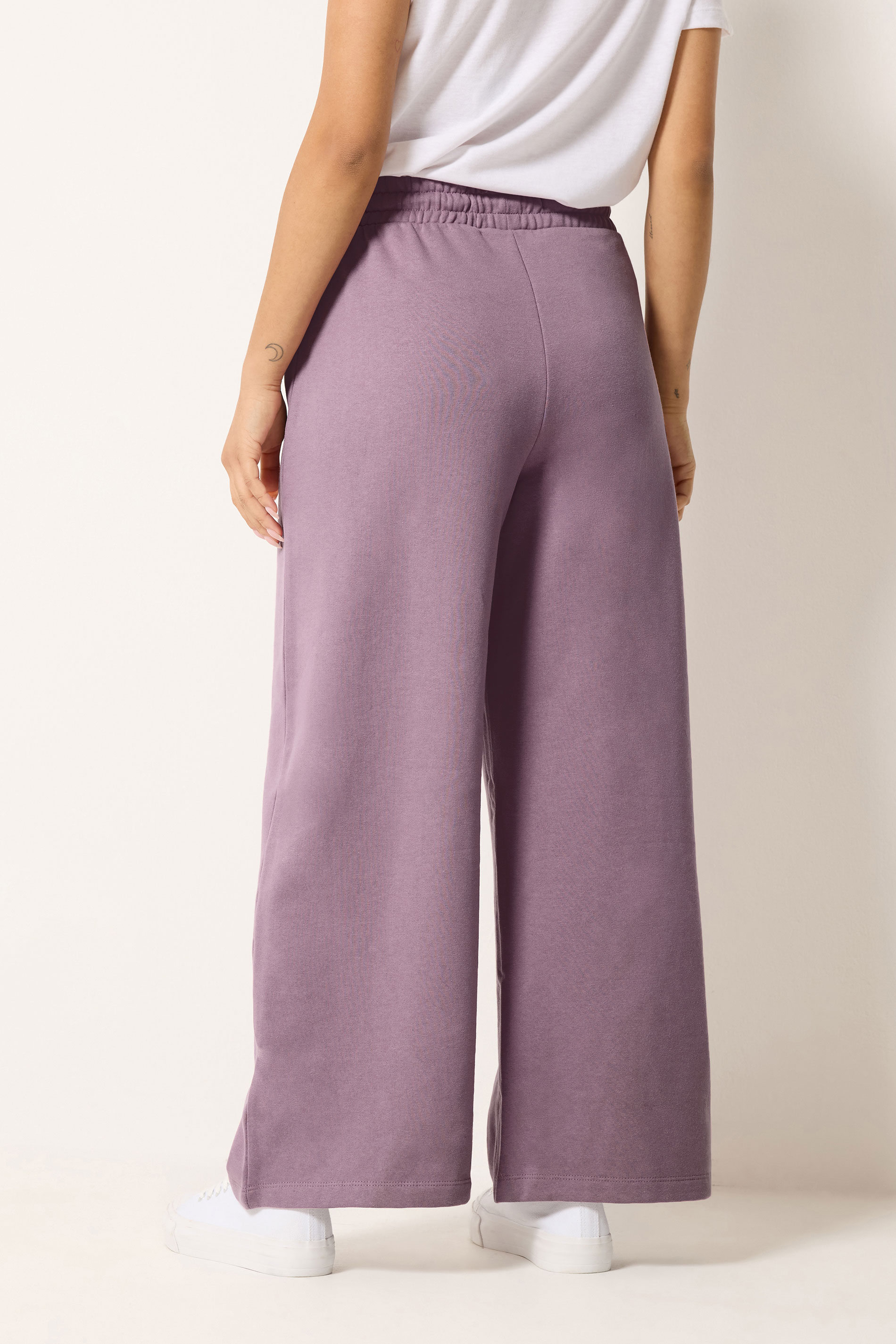 M&Co Petite Light Purple Wide Leg Joggers | M&Co 2