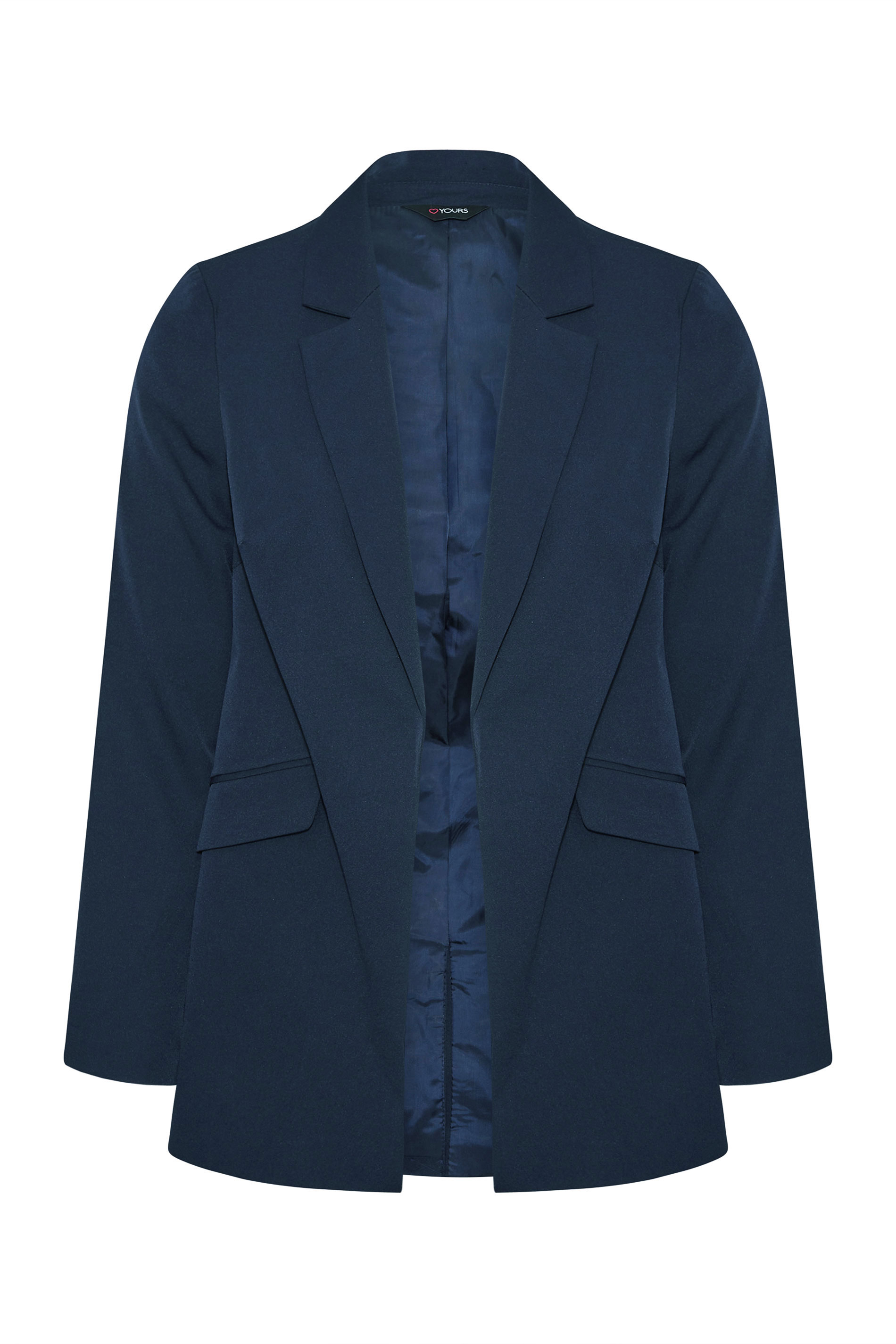 Plus Size Navy Blue Lined Blazer | Yours Clothing