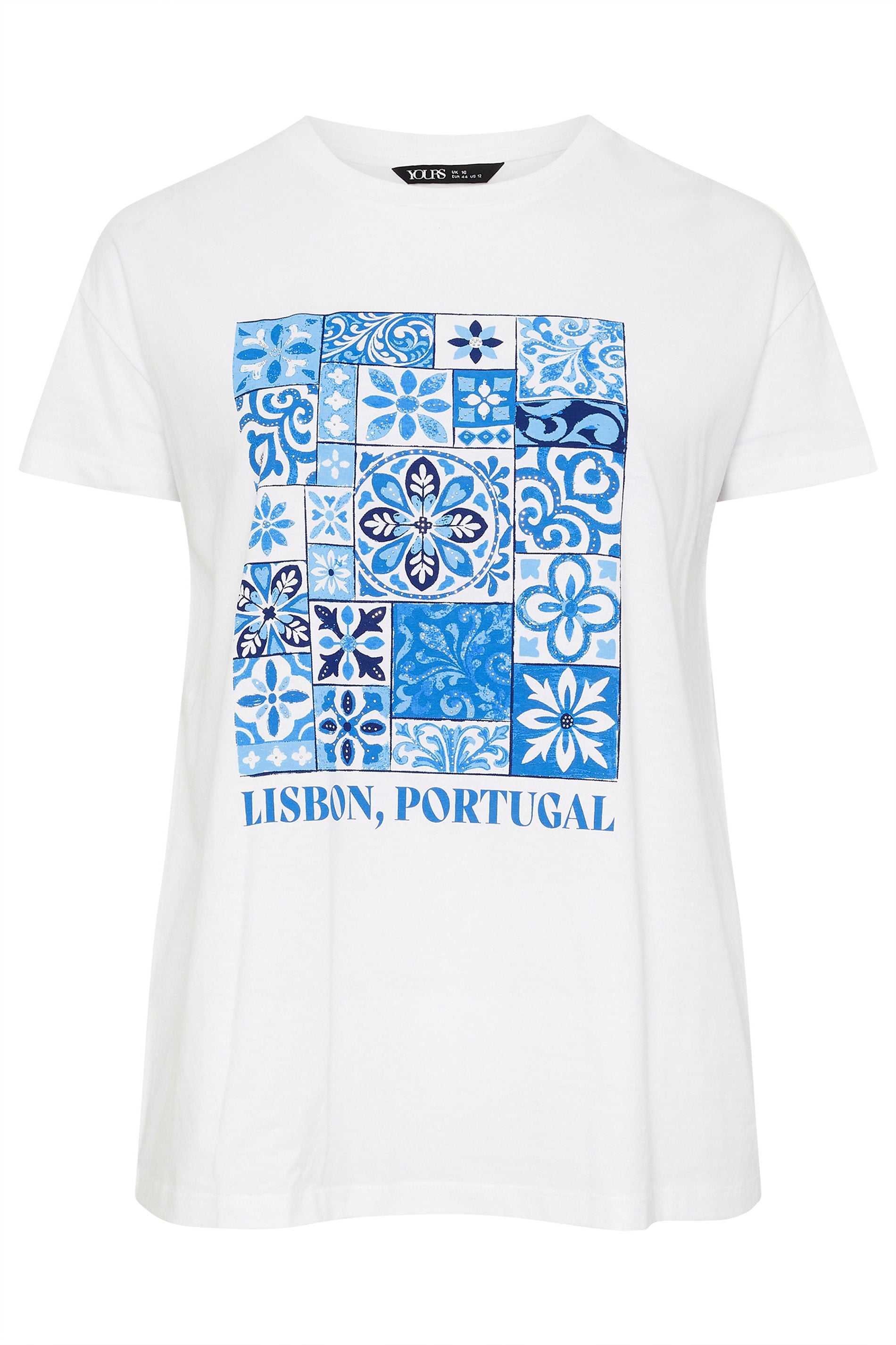 YOURS Plus Size White & Blue 'Lisbon Portugal' Graphic T-Shirt | Yours Clothing 6