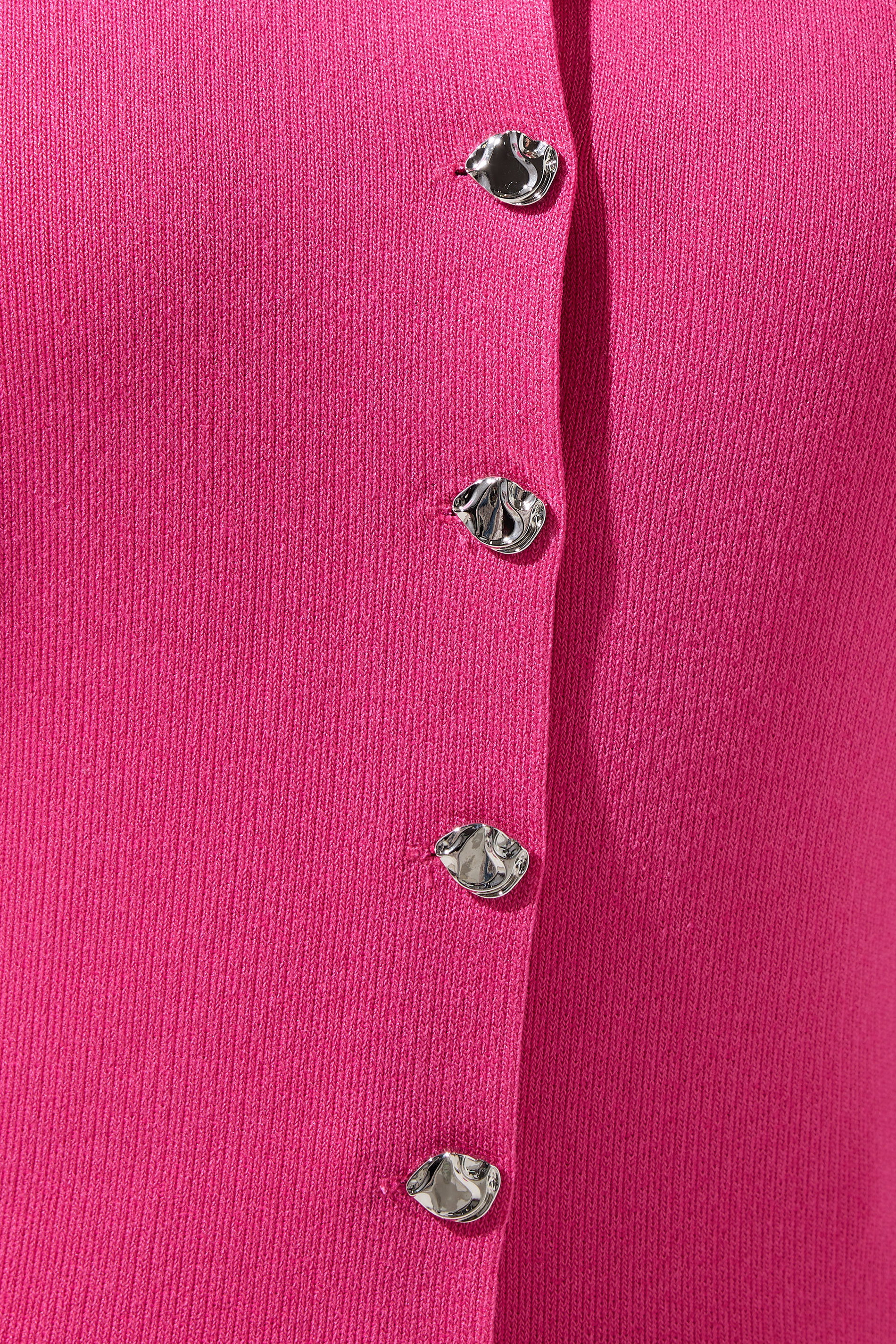 LIMITED COLLECTION Plus Size Cobalt Pink Compacted Knit Cardigan | Yours Clothing 5