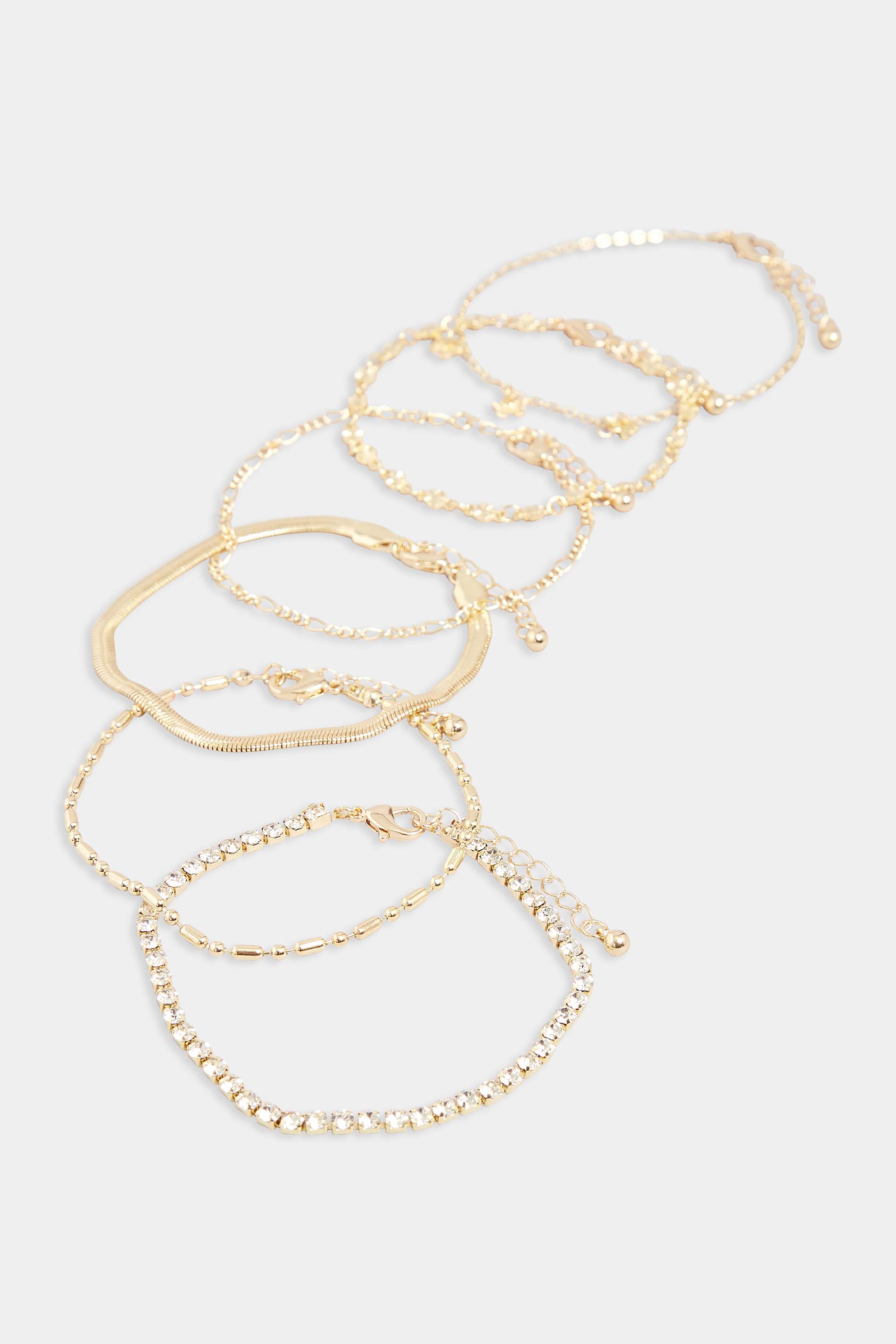Gold Tone 6 PACK Bracelet Set | Yours Clothing  2