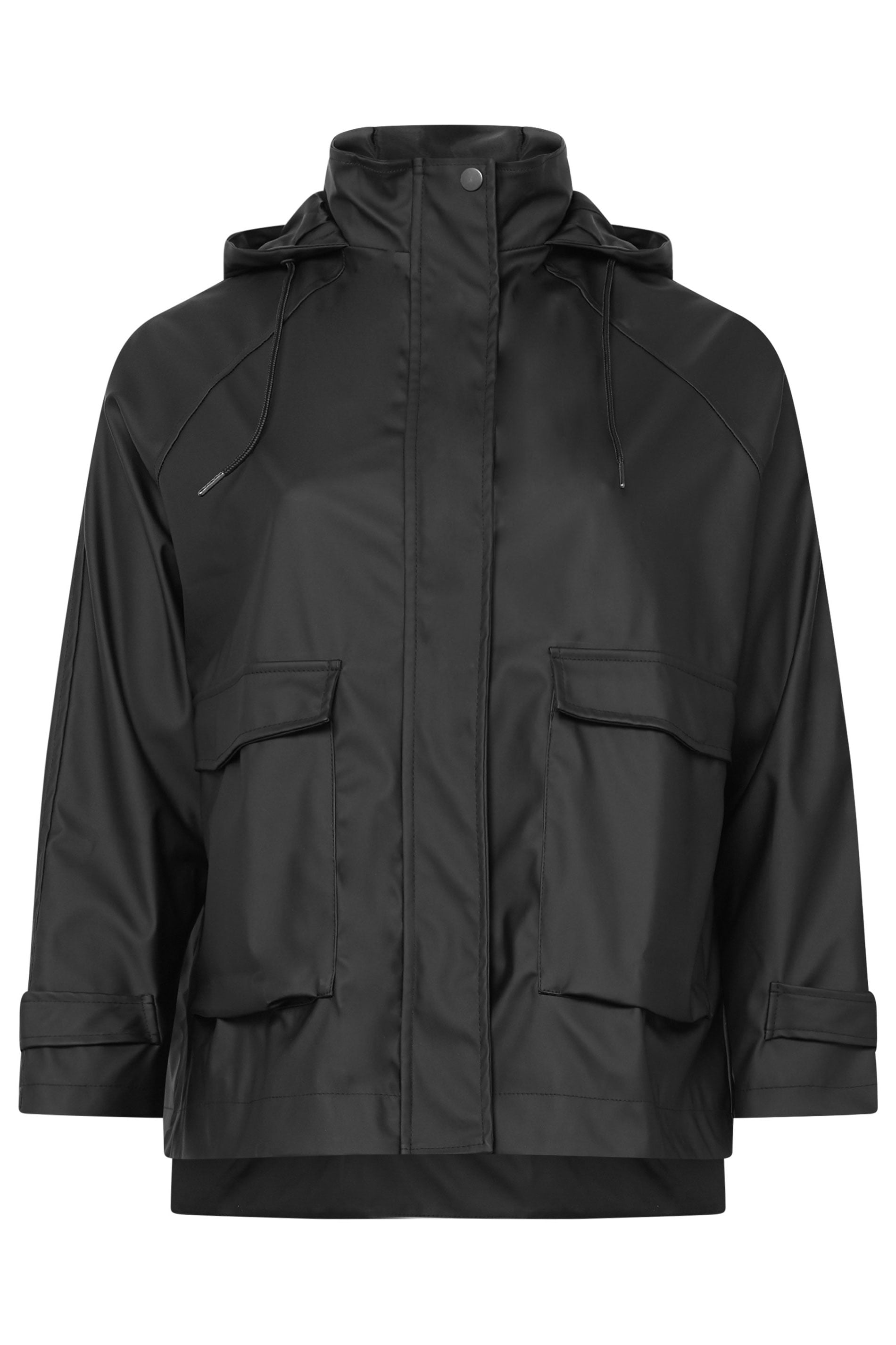 YOURS Plus Size Black Rain Jacket | Yours Clothing 5