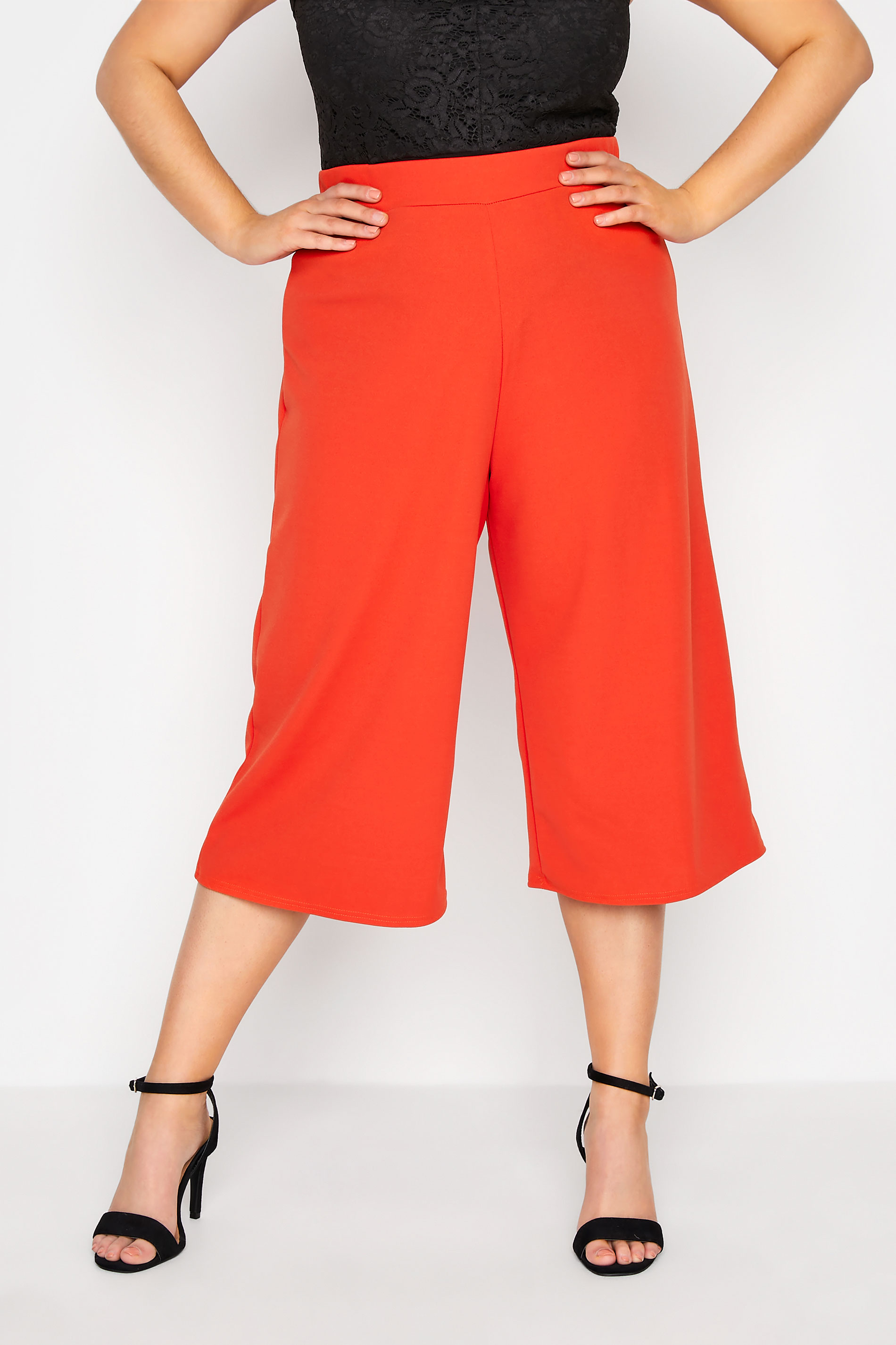 YOURS LONDON Plus Size Bright Orange Wide Leg Culottes | Yours Clothing 1