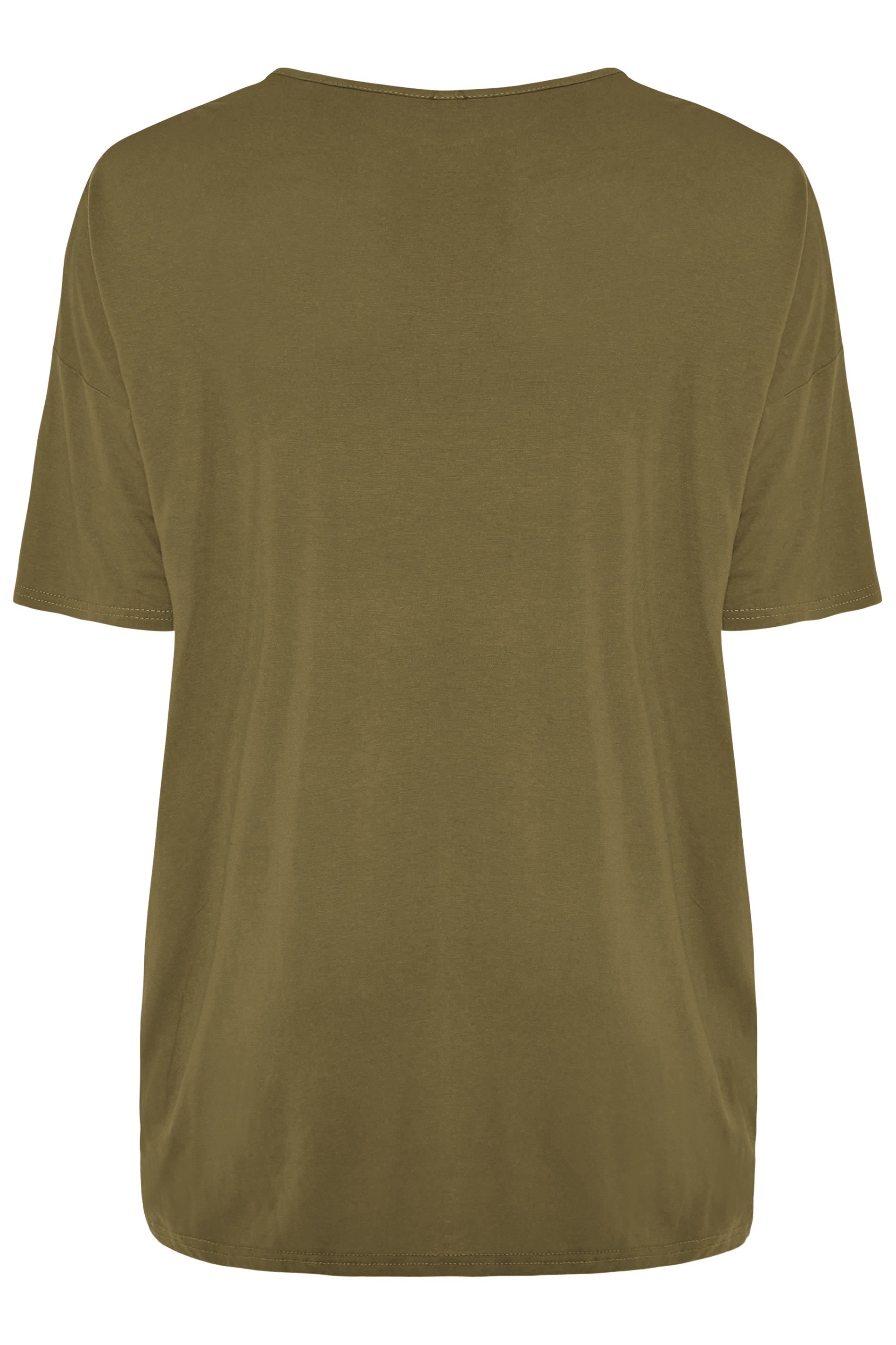 Khaki Jersey Oversized T-Shirt | Yours Clothing