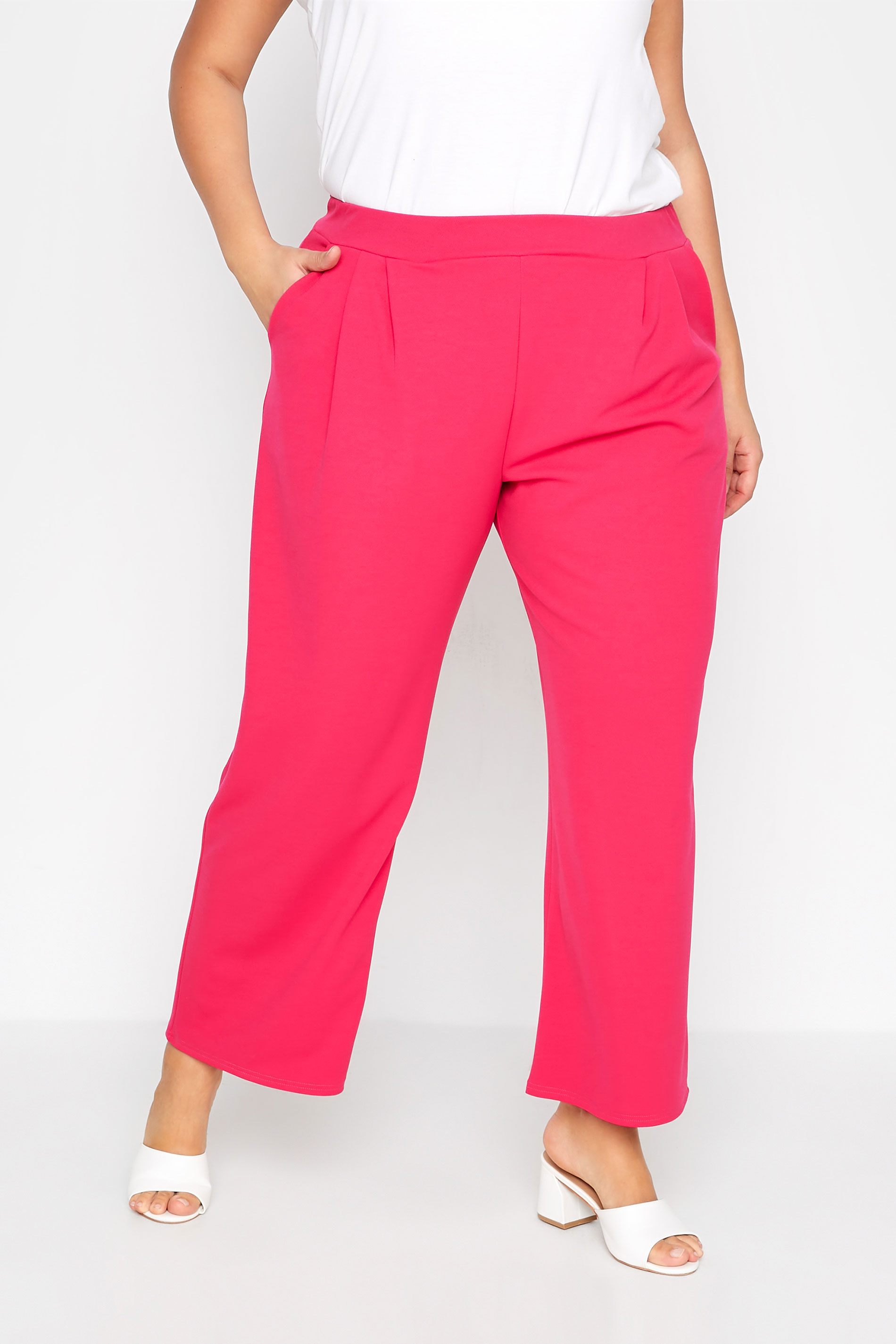 Grande taille  Pantalons Grande taille  Pantalons Larges, Wide Leg | LIMITED COLLECTION - Pantalon Rose Flashy Wide Leg - VG78783