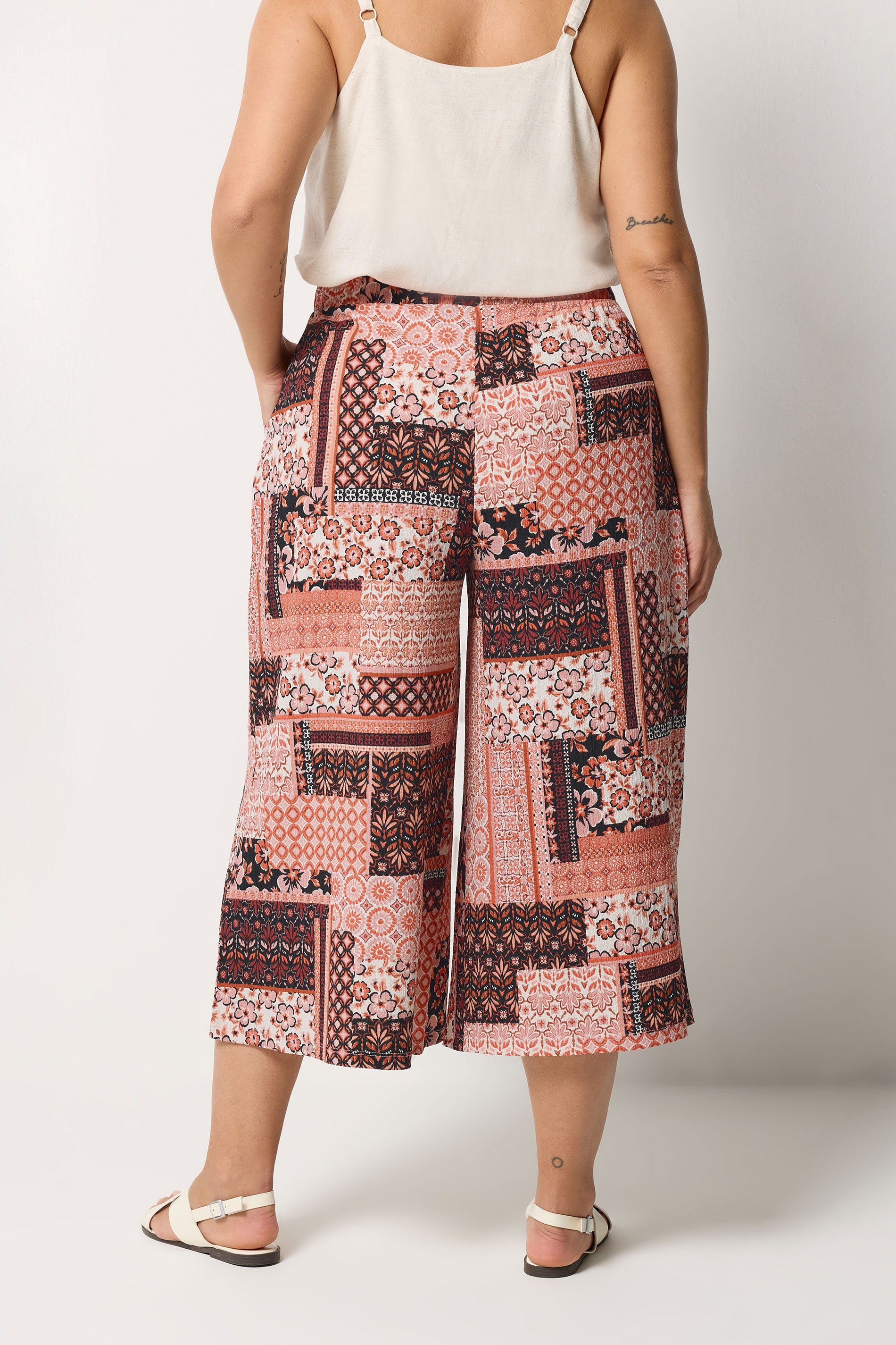 YOURS Plus Size Orange Paisley Culottes | Yours Clothing 2