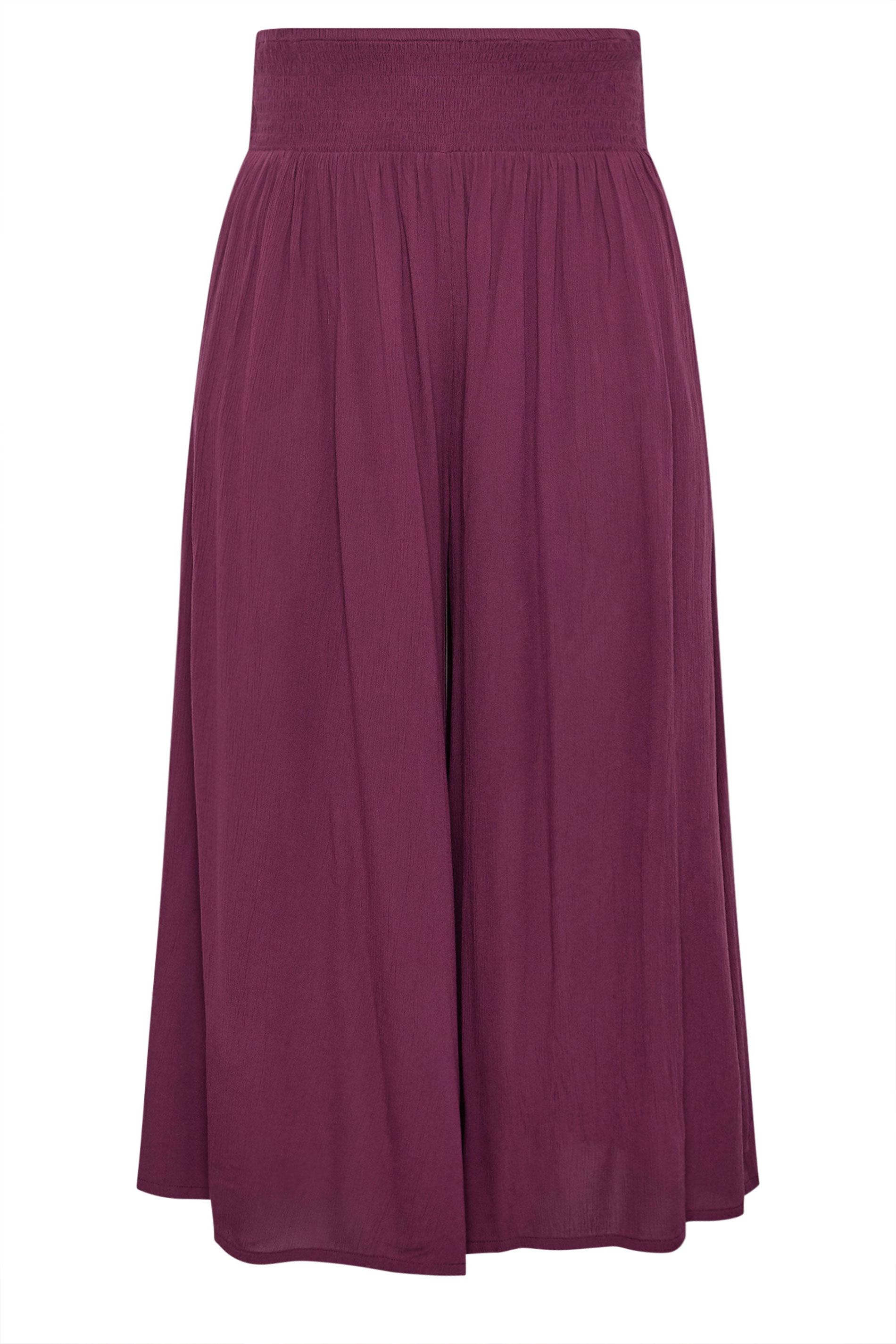 YOURS Plus Size Burgundy Red Shirred Trousers | Yours Clothing 5