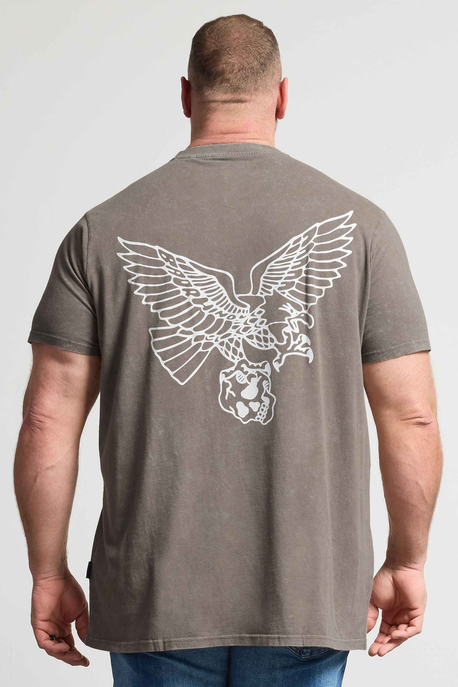 BadRhino Big & Tall Brown Extra Long Acid Wash Falcon Graphic T-Shirt | BadRhino 2