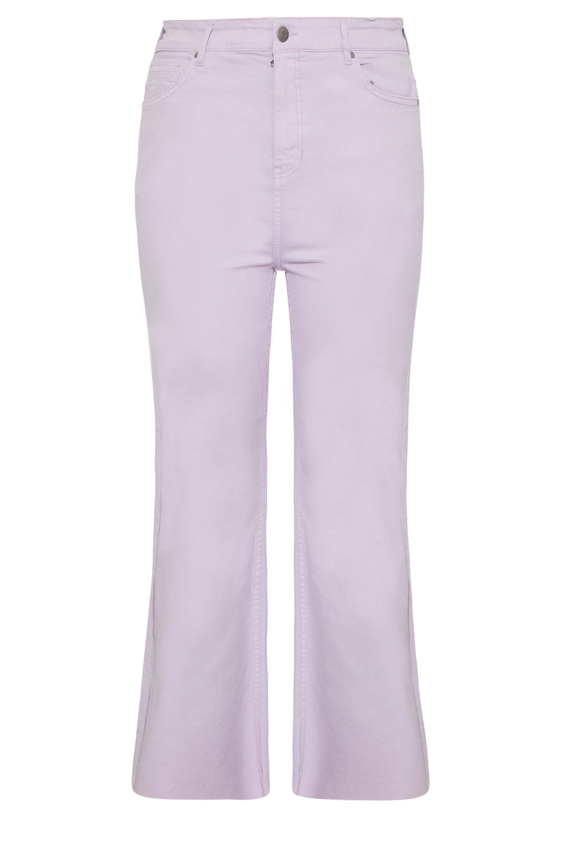Plus Size Lilac Purple Stretch Wide Leg Jeans | Yours Clothing