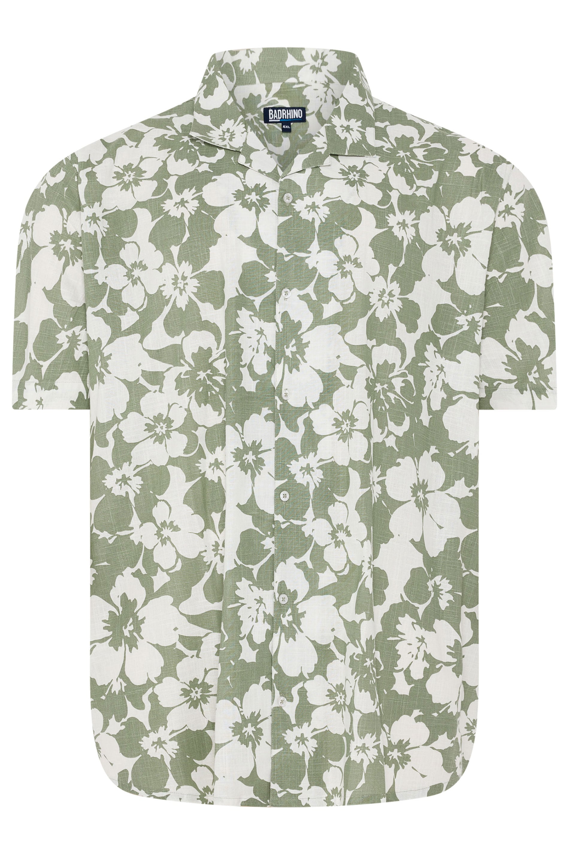 BadRhino Big & Tall Green Leaf Print Short Sleeve Shirt | BadRhino 6