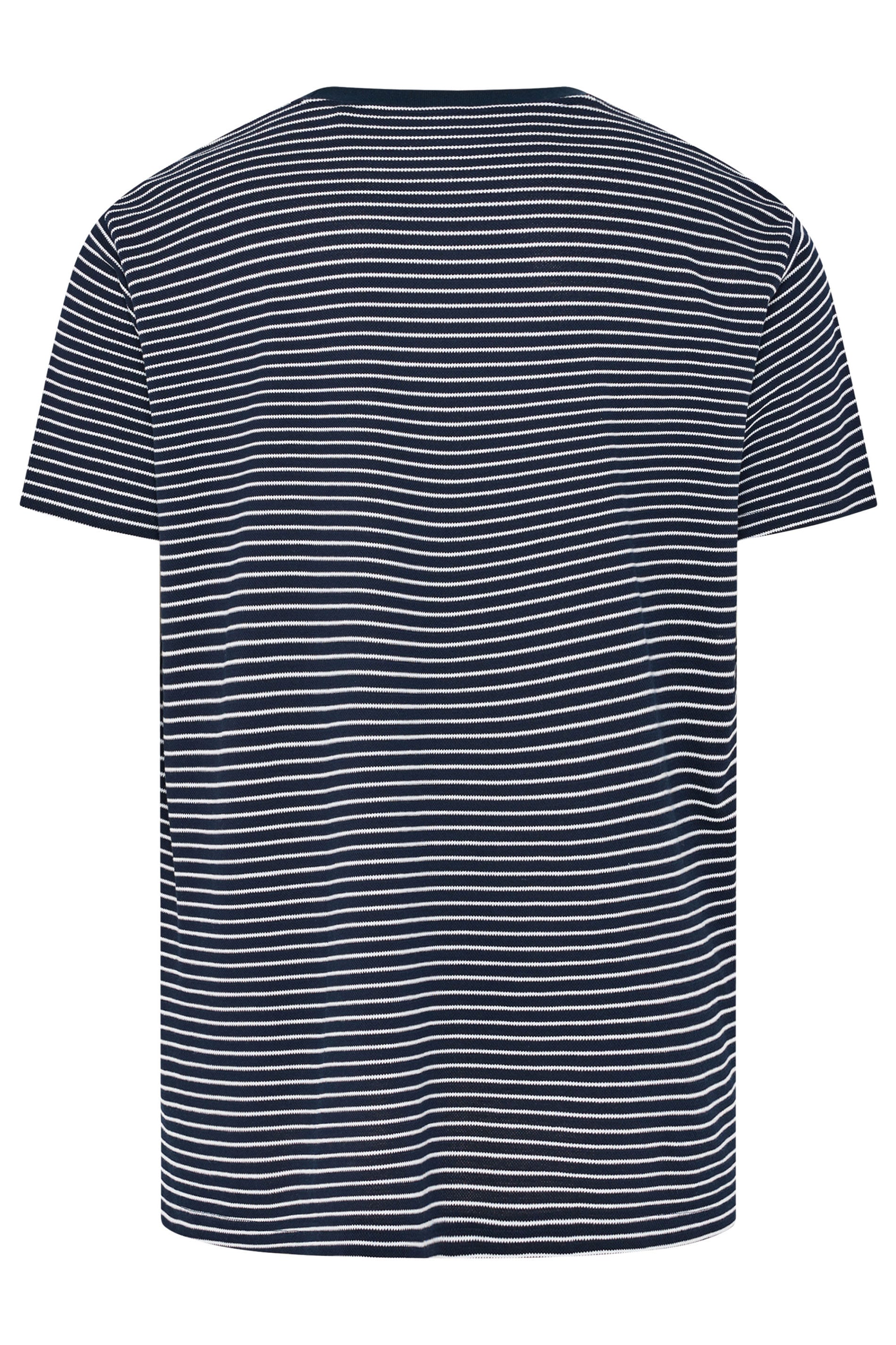 BadRhino Big & Tall Navy Blue Stripe Pique T-Shirt | BadRhino 8