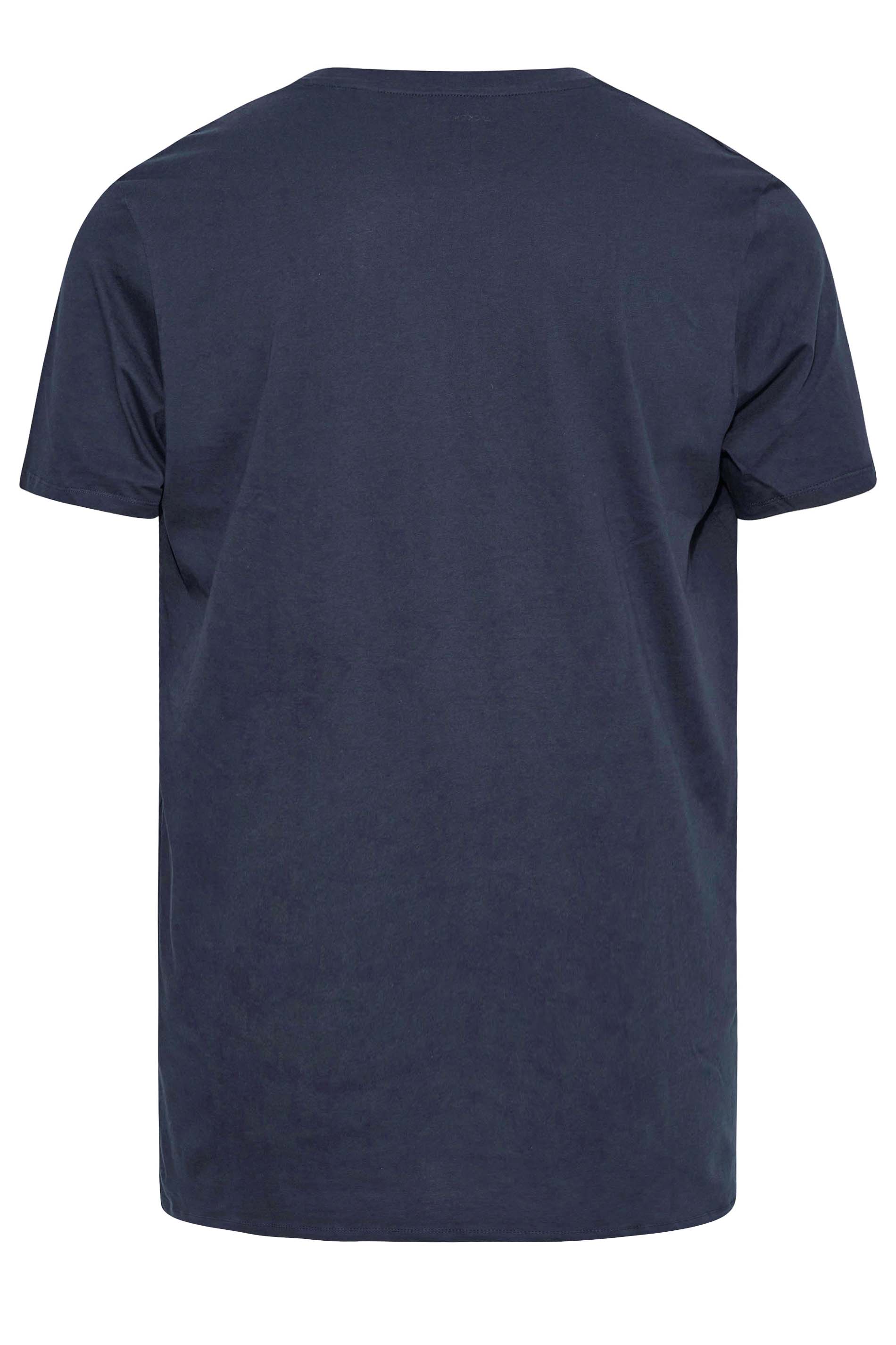 JACK & JONES Navy Blue Logo Crew Neck T-Shirt | BadRhino 4