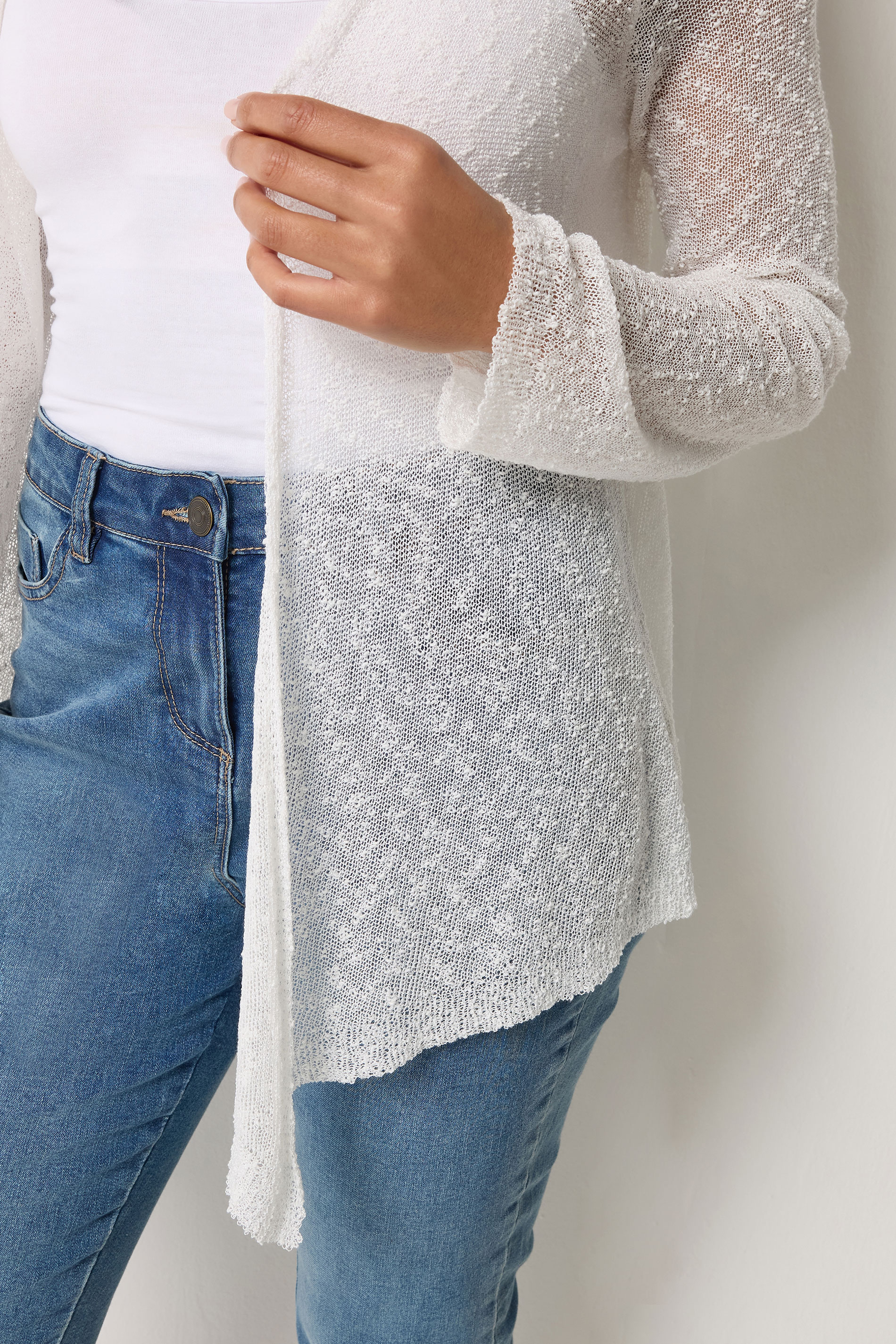 M&Co White Textured Lightweight Cardigan | M&Co 4