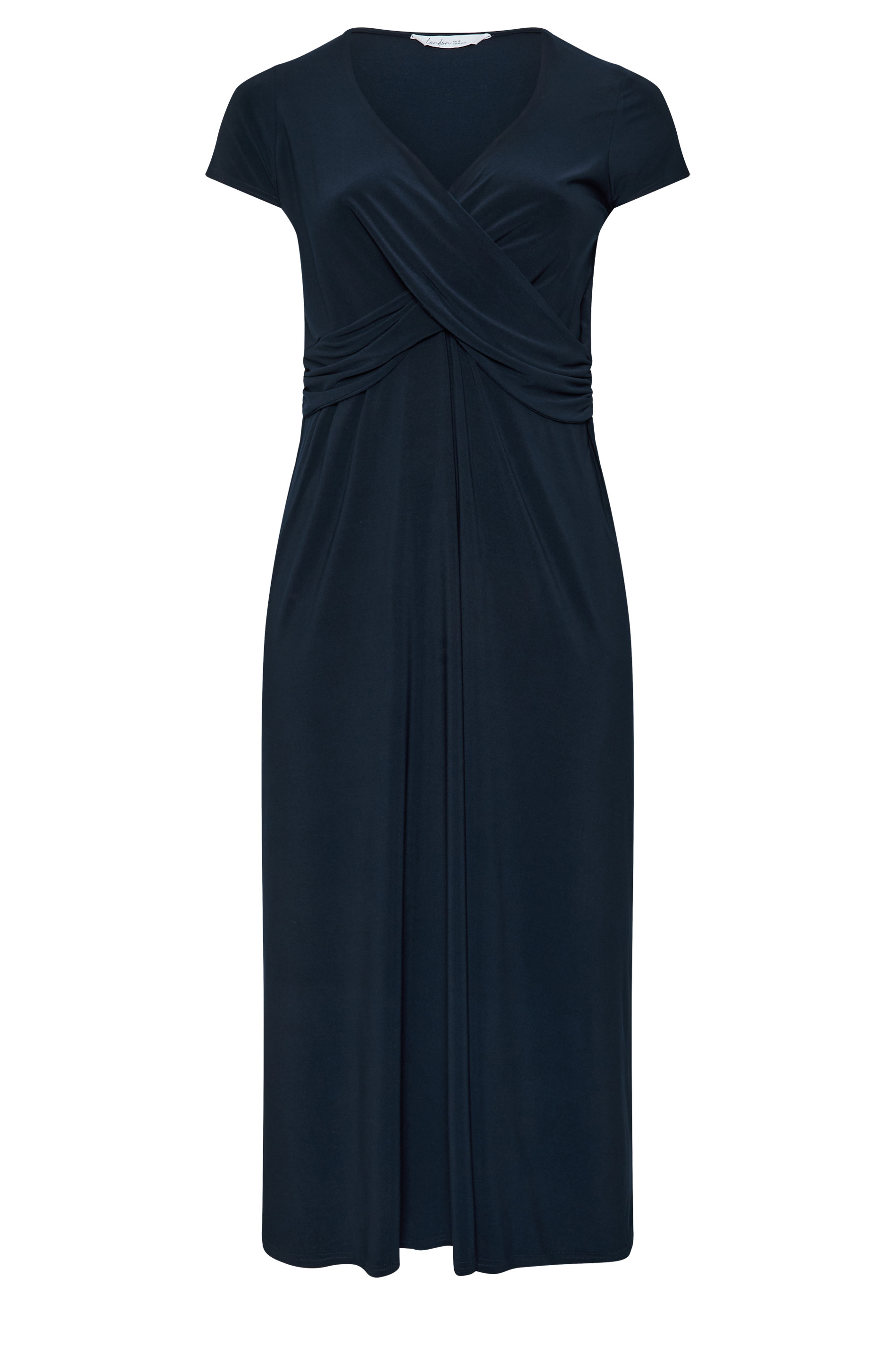 YOURS LONDON Plus Size Navy Blue Twist Front Dress | Yours Clothing 1