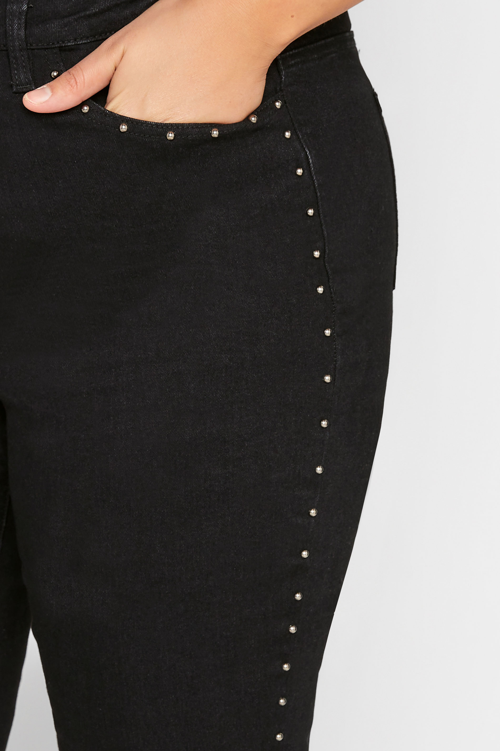 LTS Tall Women's Black Studded AVA Skinny Jeans | Long Tall Sally 2
