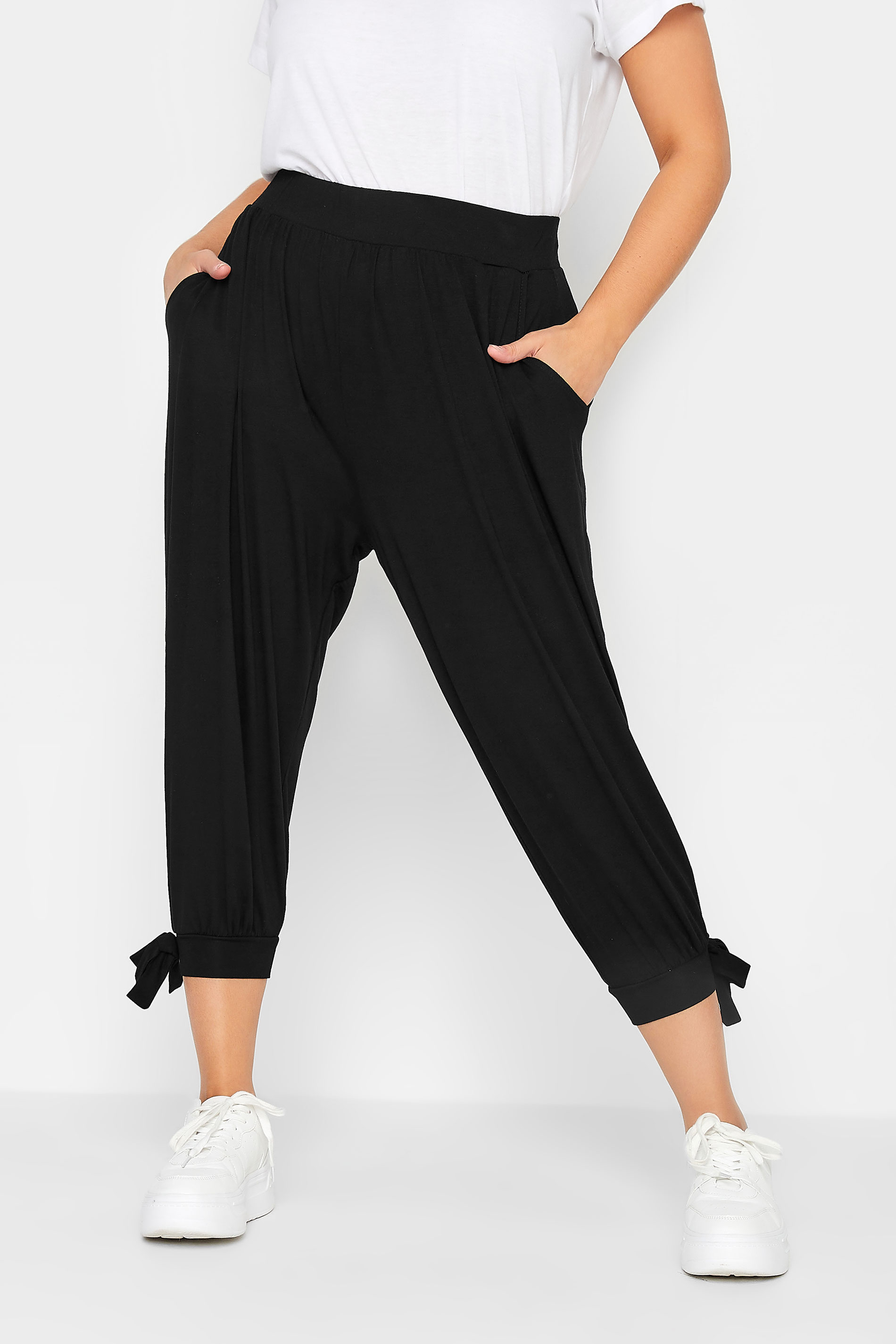 WearAll Womens Plus Size Cropped Harem Trousers Ladies 3/4 Plain Baggy Pants  Army 8-10 : Amazon.co.uk: Fashion