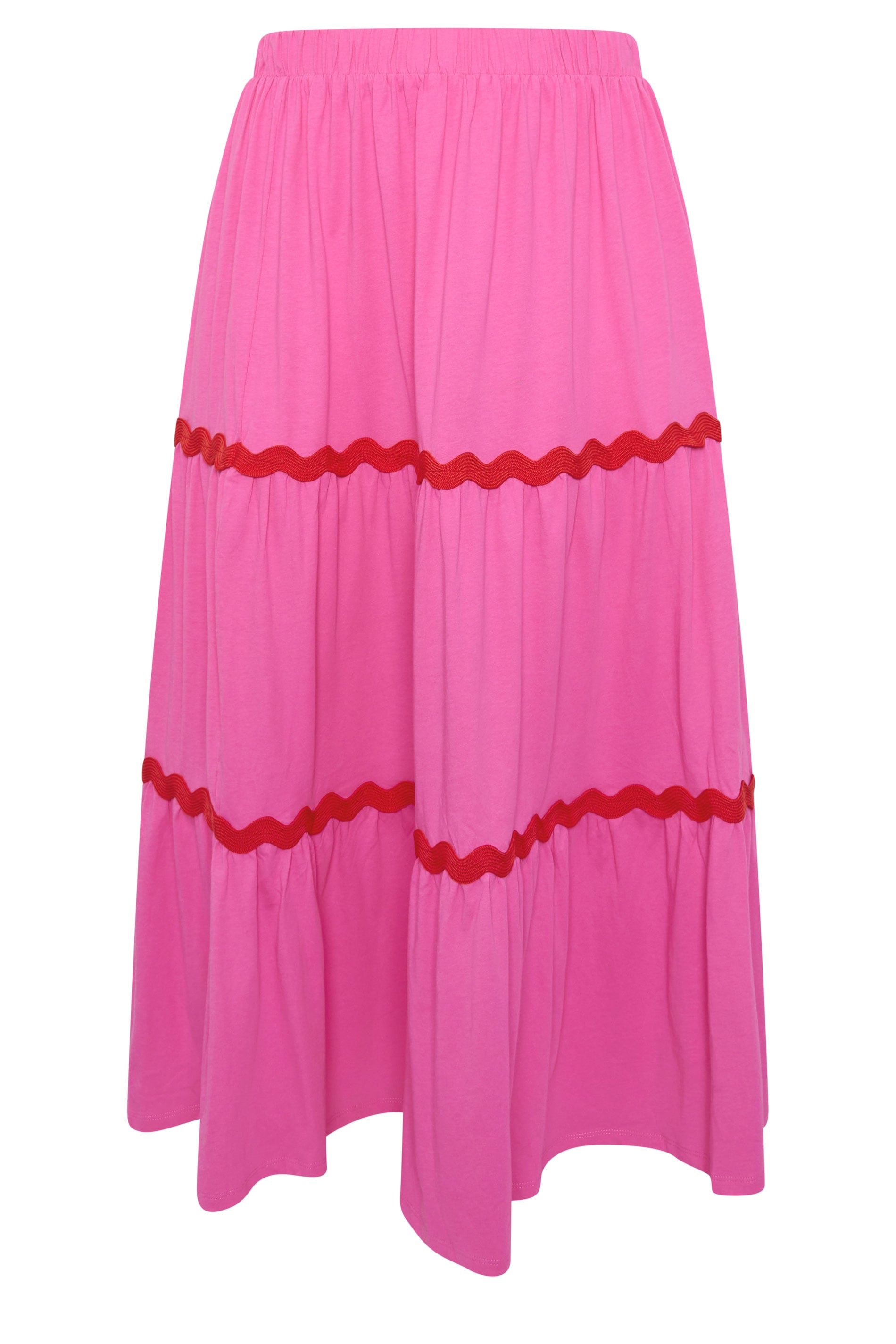 YOURS Plus Size Pink Contrast Swirl Maxi Skirt | Yours Clothing 5