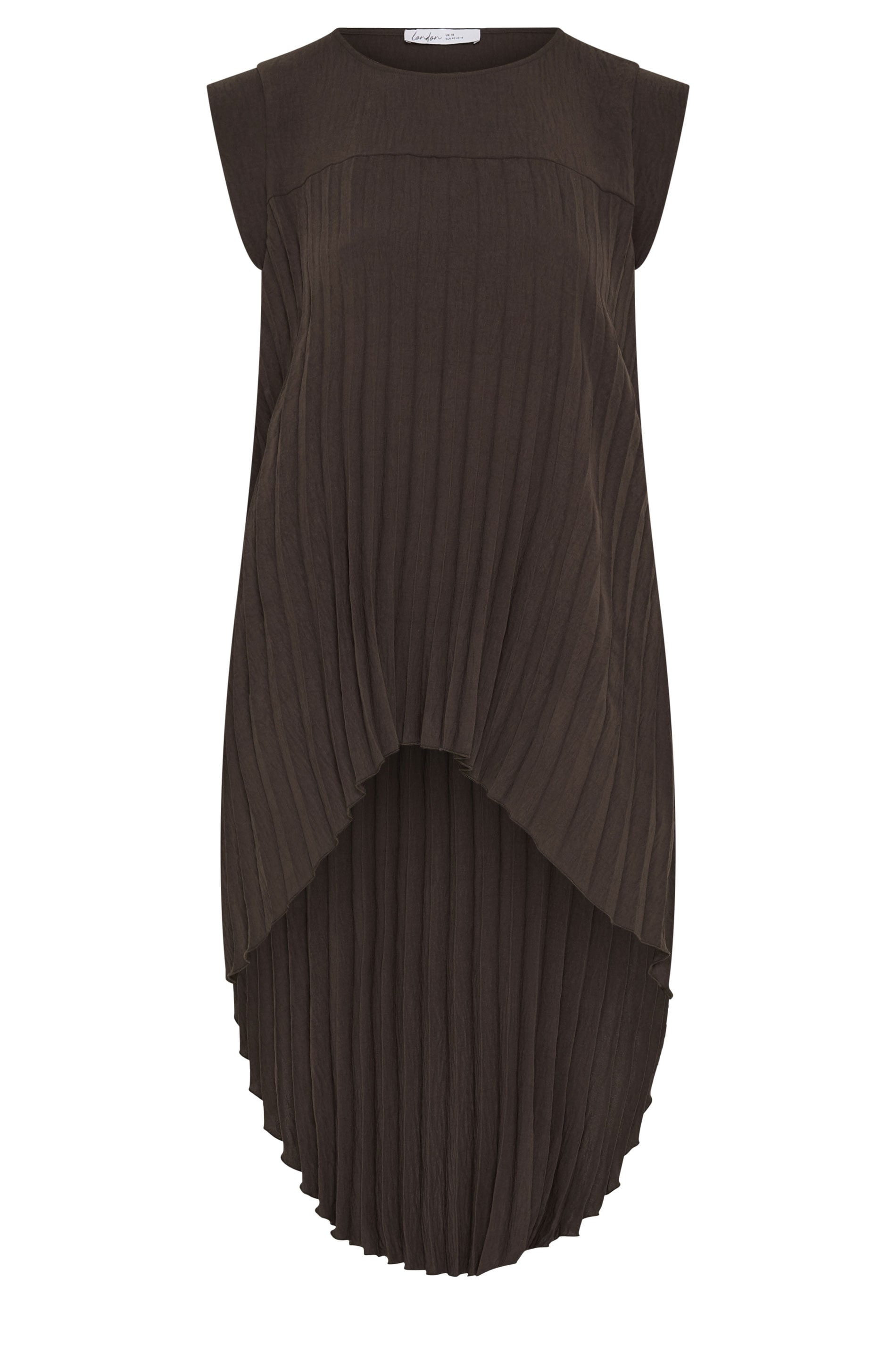 YOURS LONDON Plus Size Chocolate Brown Pleated Top | Yours Clothing 5