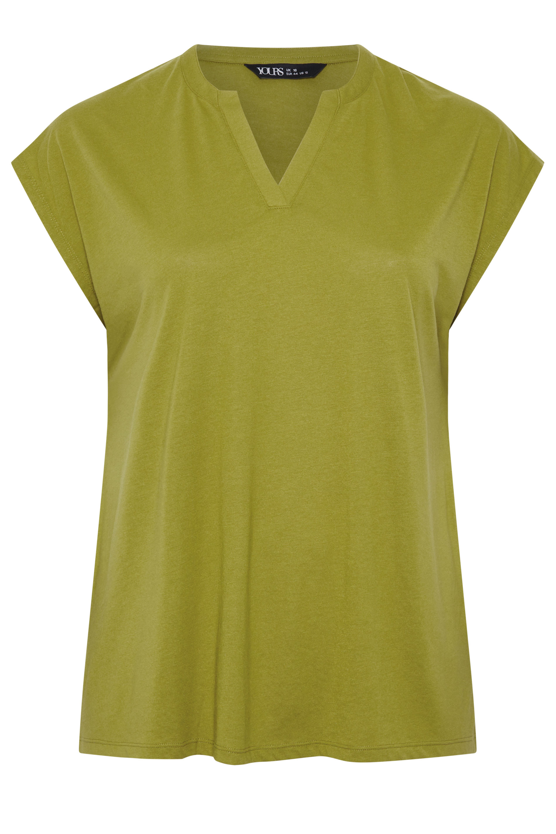 YOURS Plus Size Green Notch Neck T-Shirt | Yours Clothing 5