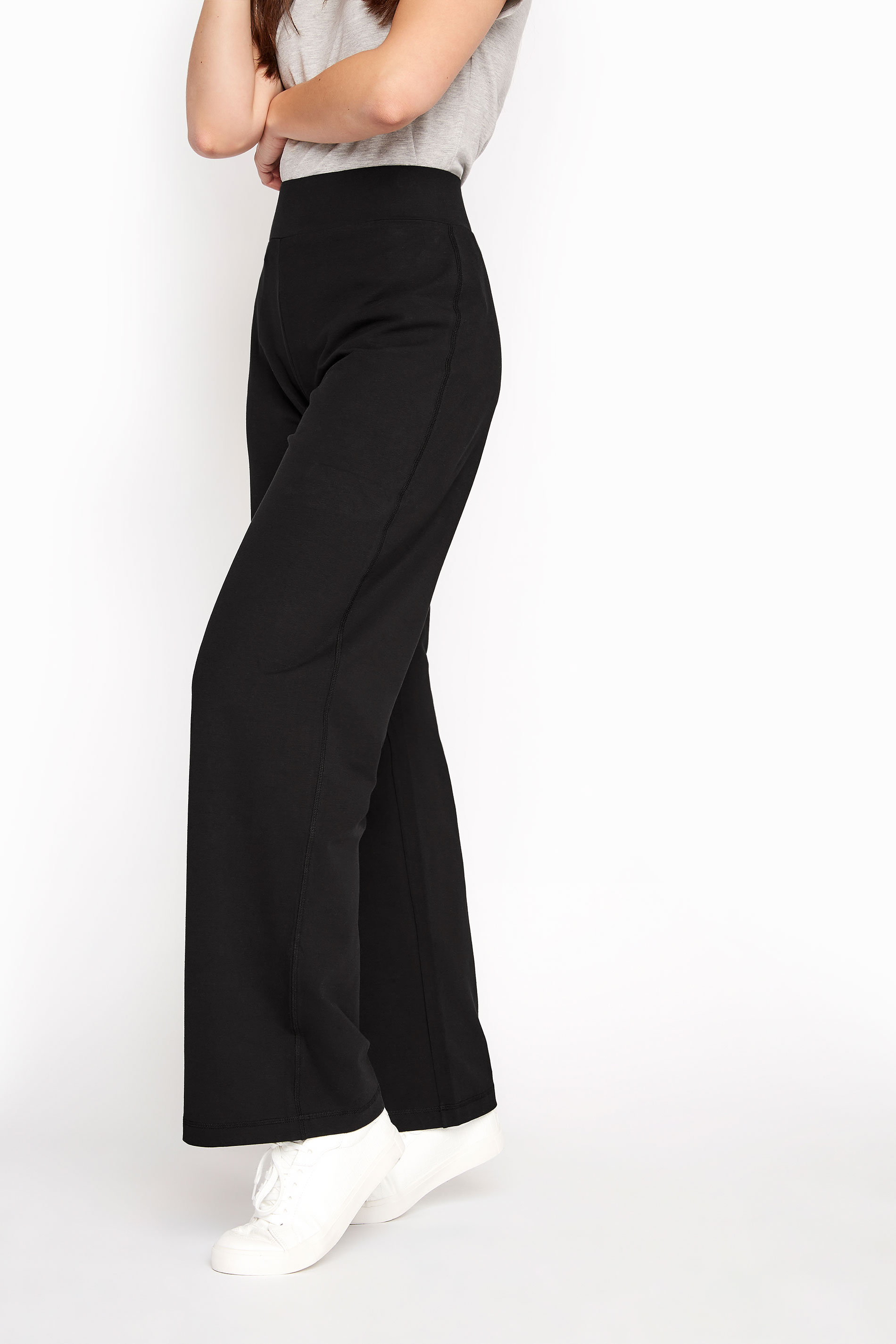 Black Wide Leg Yoga Pants | Long Tall Sally