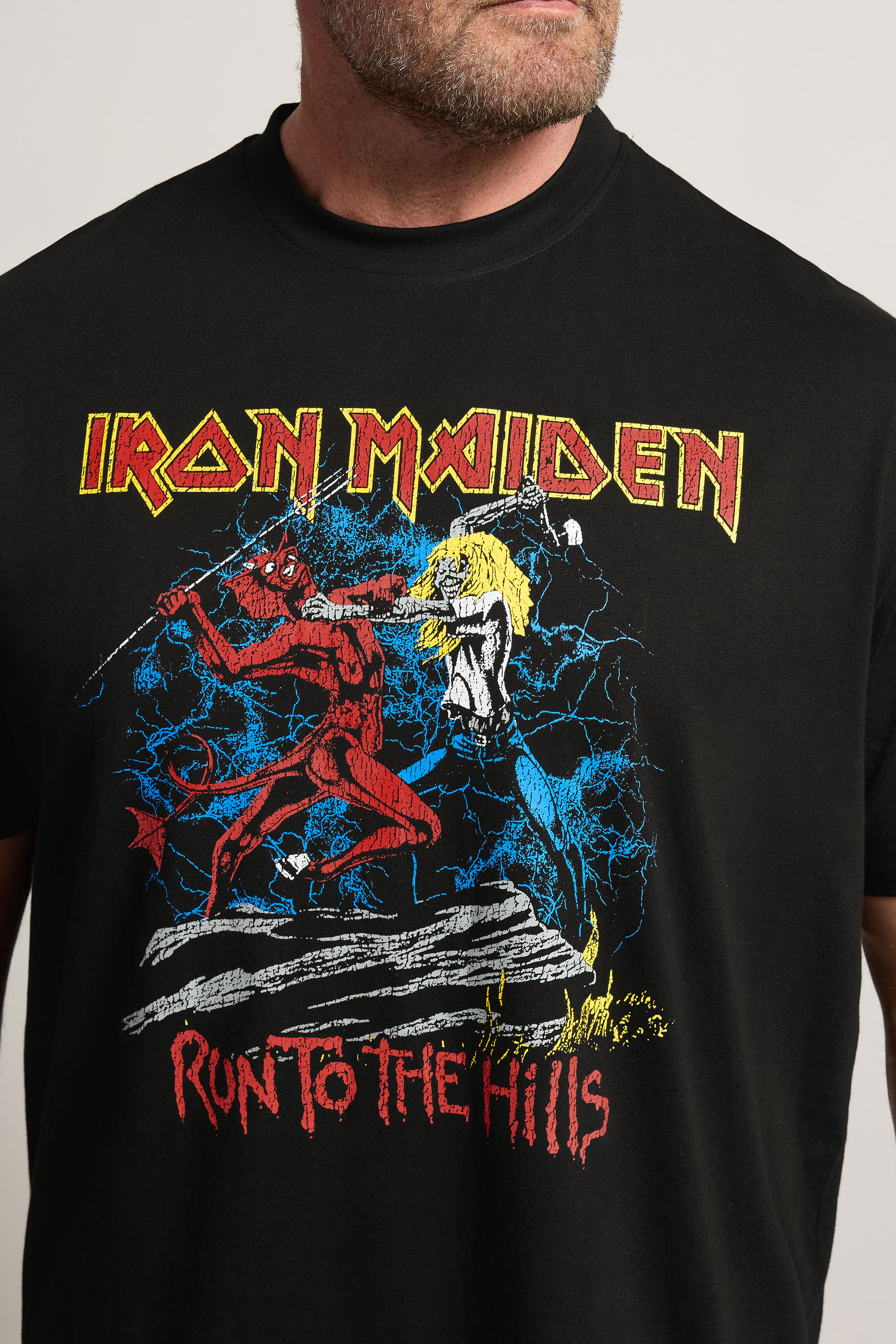 BadRhino Big & Tall Black Iron Maiden Graphic Short Sleeve T-Shirt | BadRhino 4