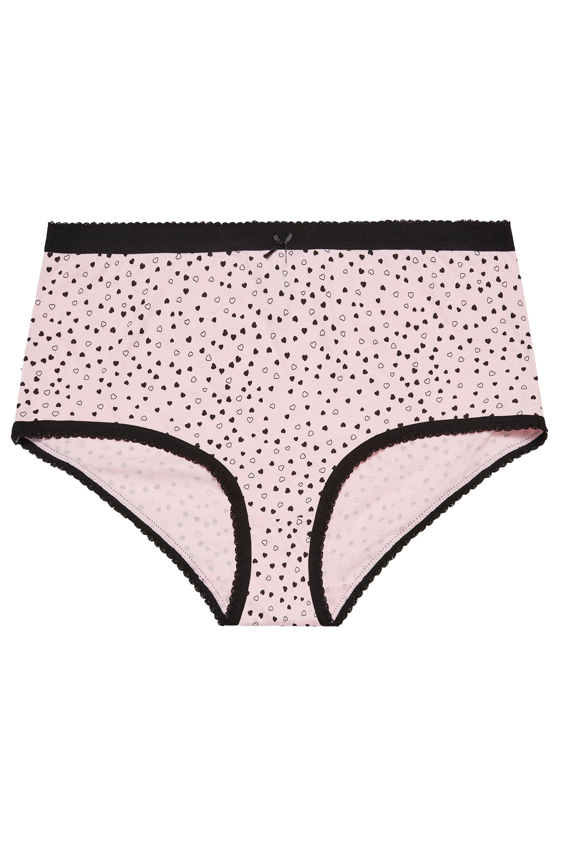 YOURS Plus Size 5 PACK Black & Pink Heart Swirl Print Full Briefs