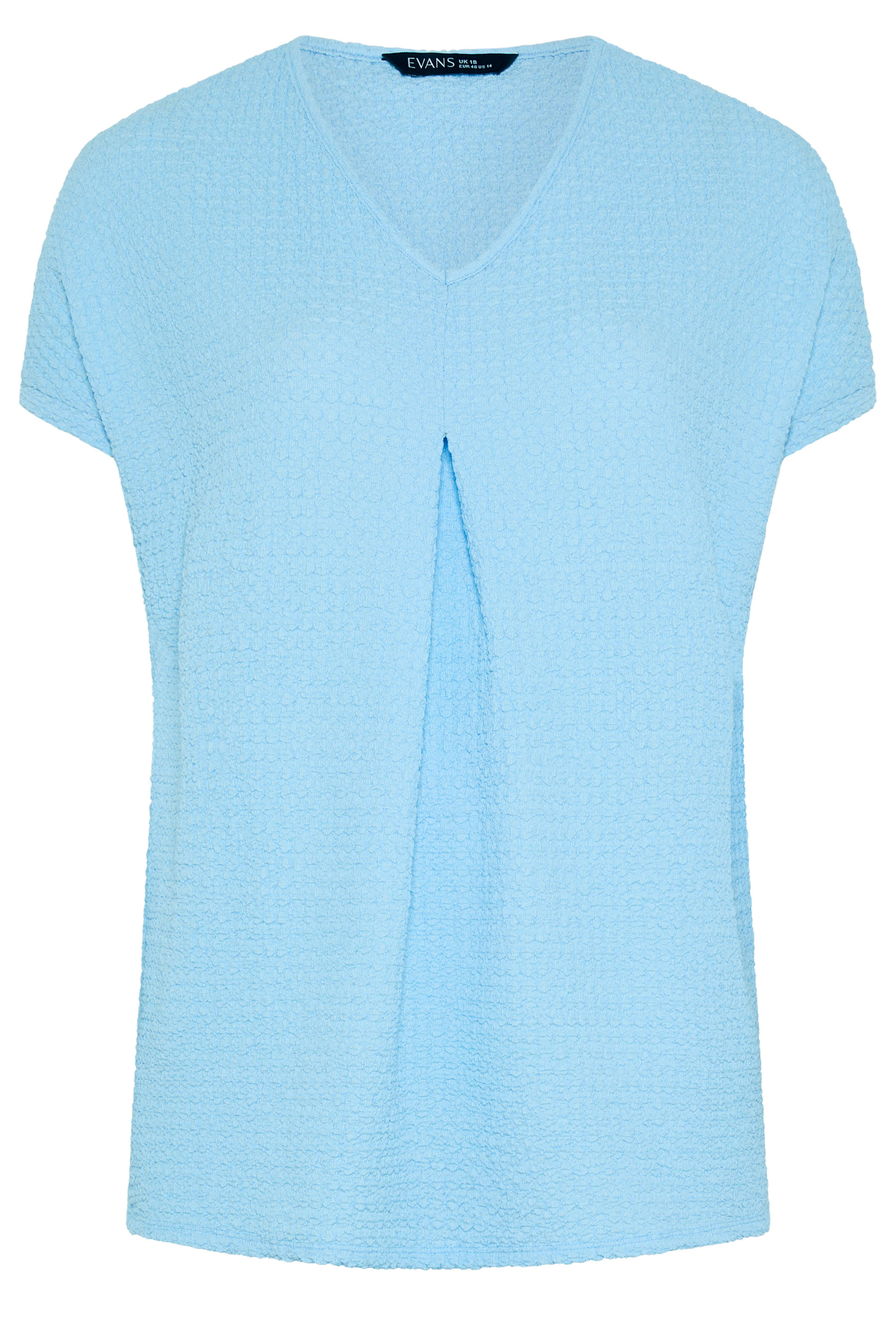 EVANS Plus Size 2 Pack Navy & Blue Pleat Tops | Evans 6