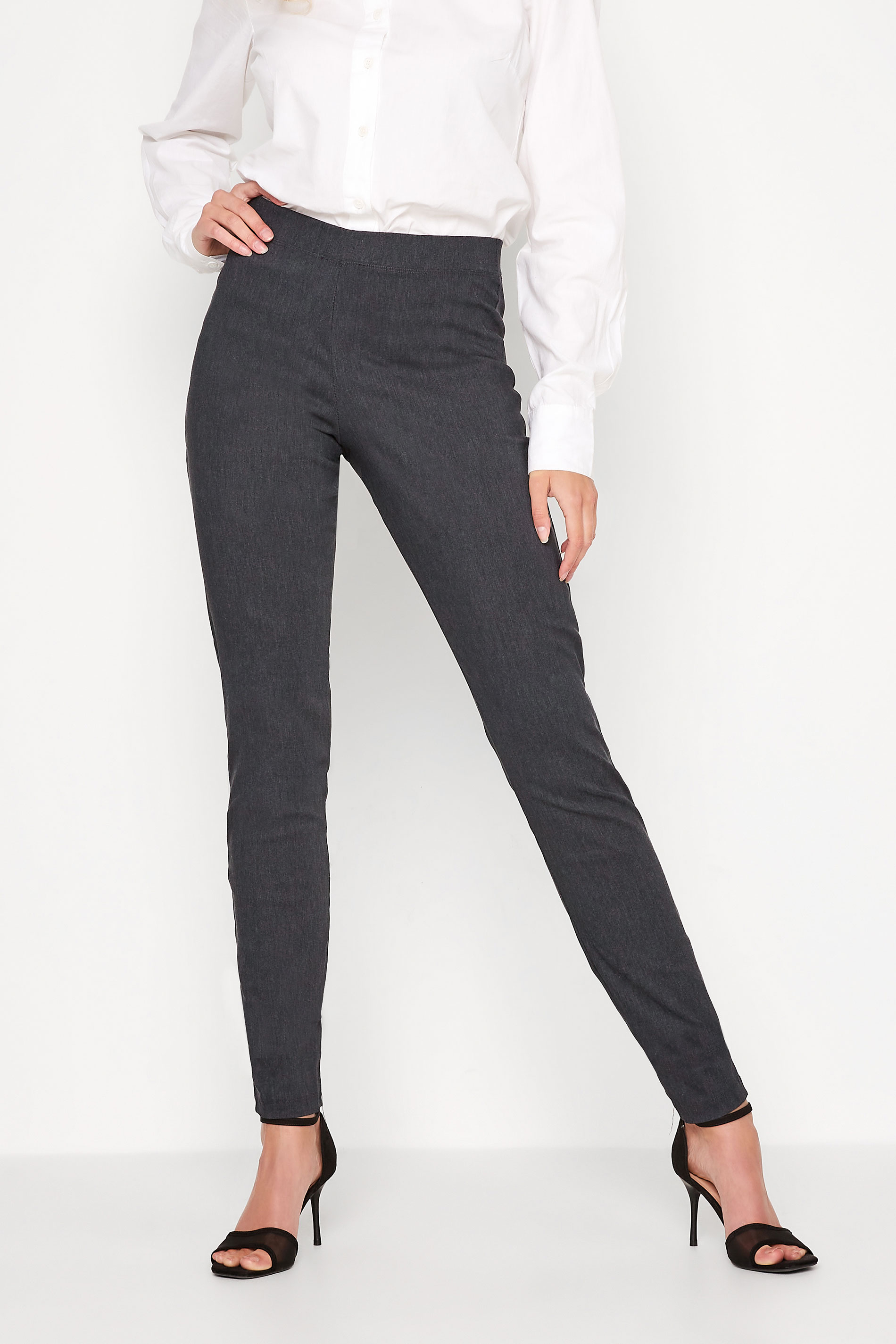 LTS Tall Grey Stretch Skinny Trousers | Long Tall Sally 1