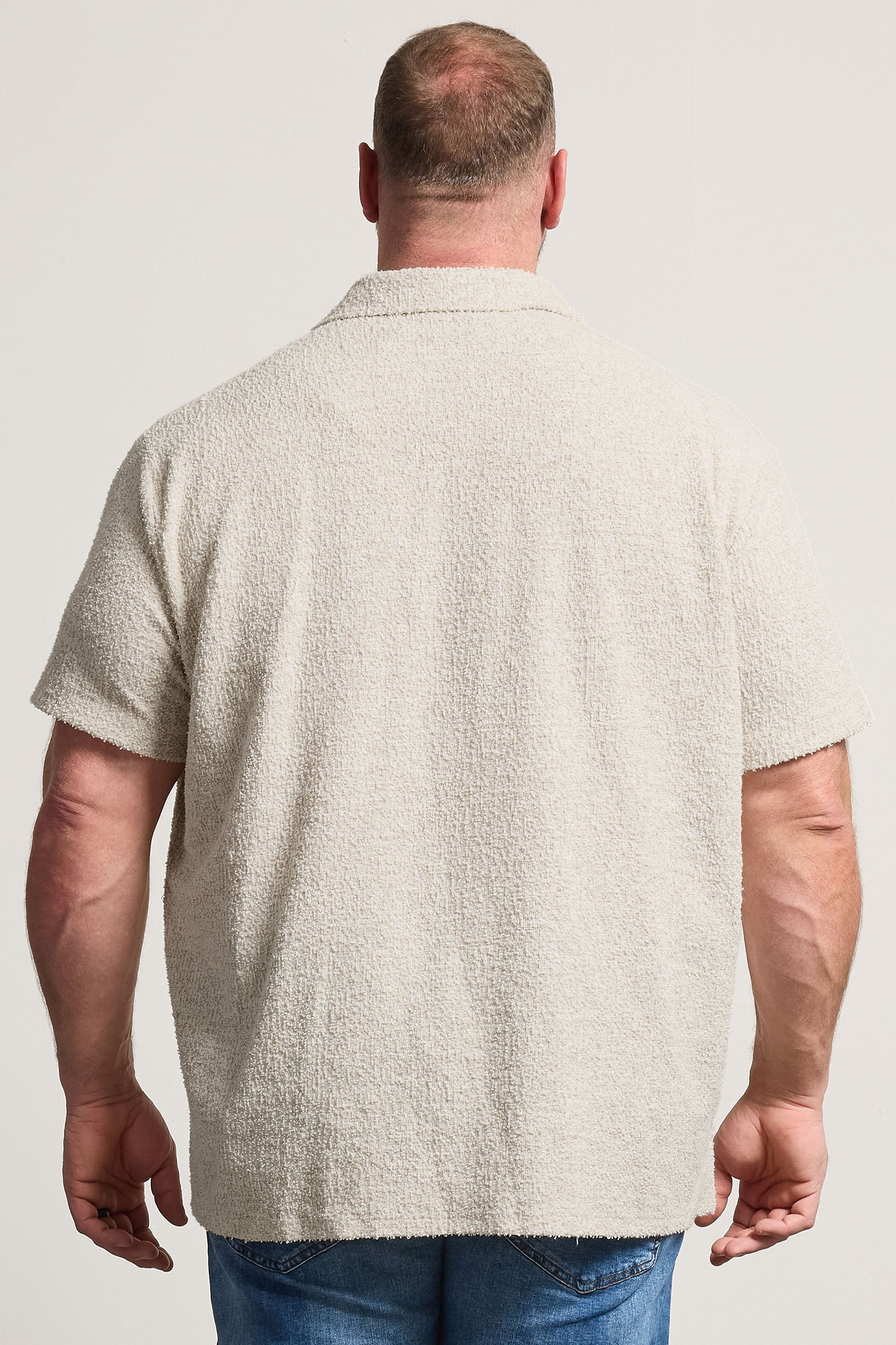 BadRhino Big & Tall Natural Brown Short Sleeve Textured Jersey Shirt | BadRhino 4